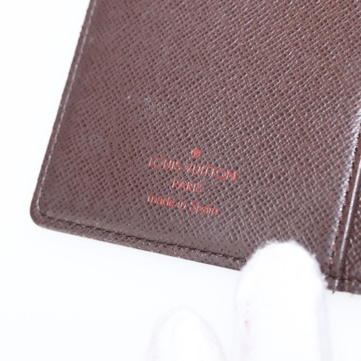 LOUIS VUITTON Damier Ebene Agenda Poche Note Cover R20703 LV Auth 148675