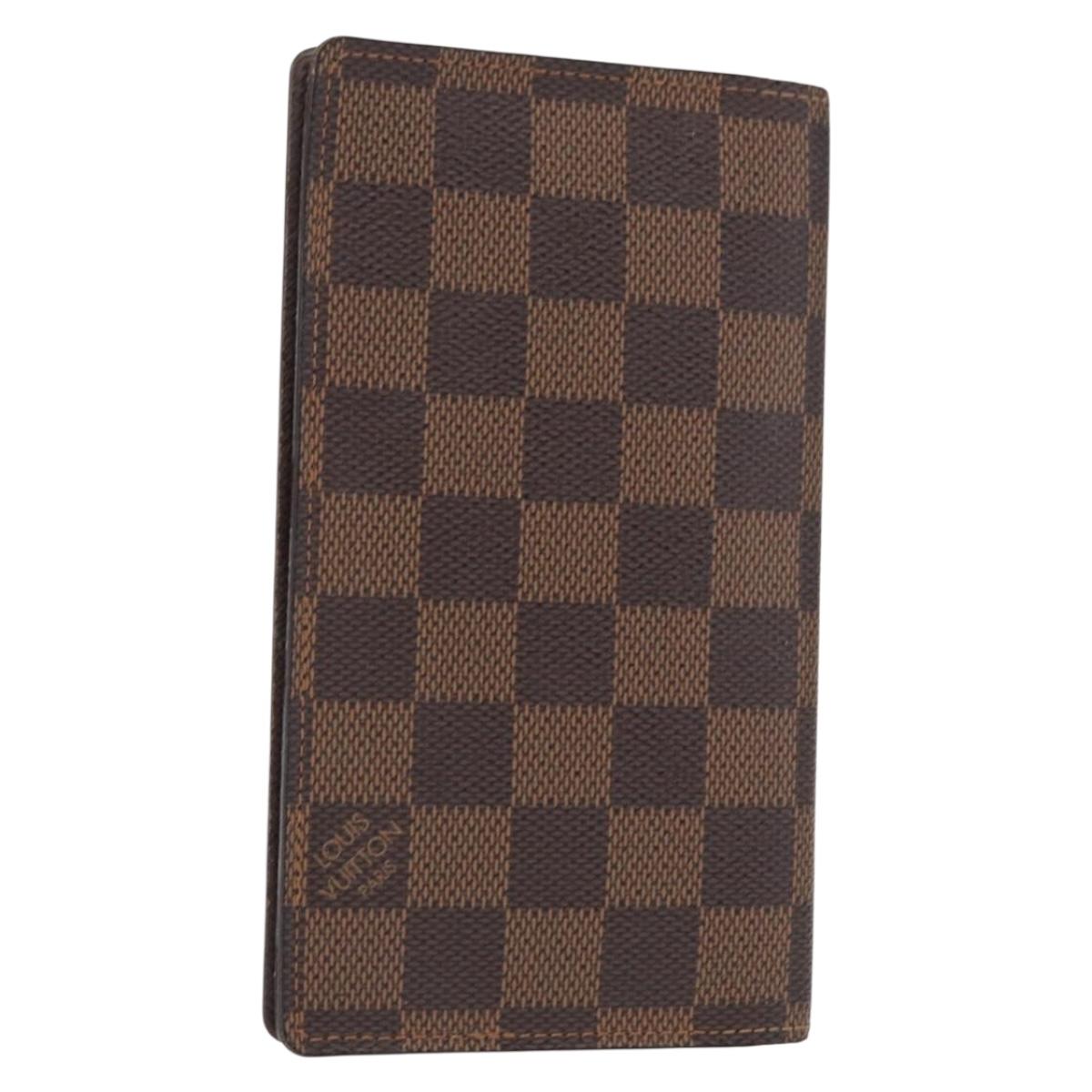 LOUIS VUITTON Damier Ebene Agenda Poche Note Cover R20703 LV Auth 148675