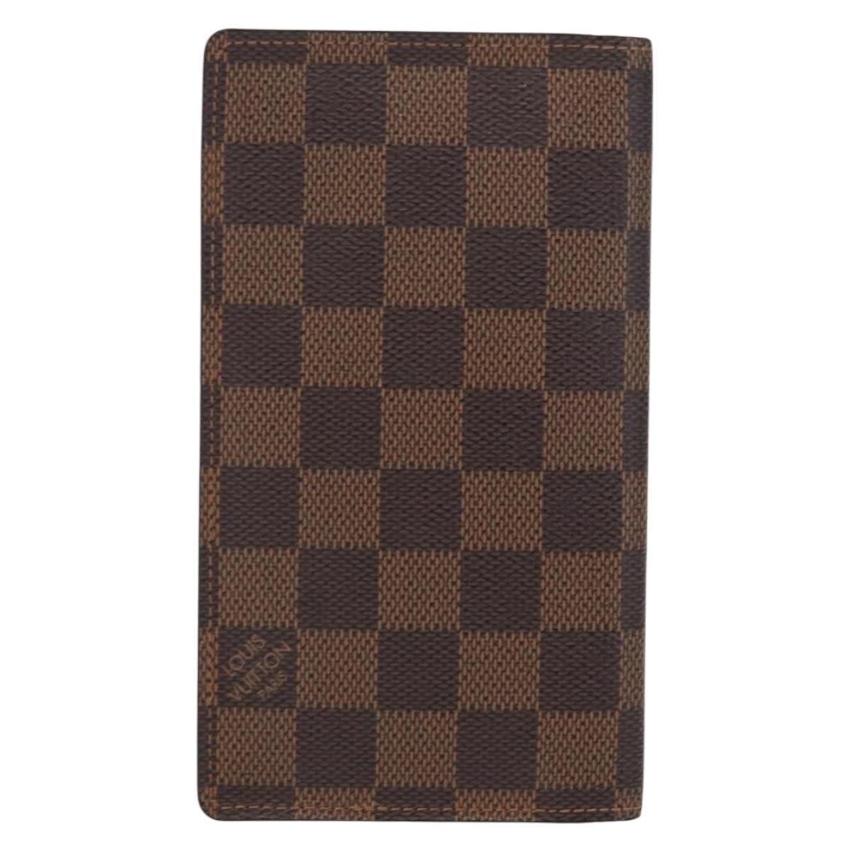 LOUIS VUITTON Damier Ebene Agenda Poche Note Cover R20703 LV Auth 148675