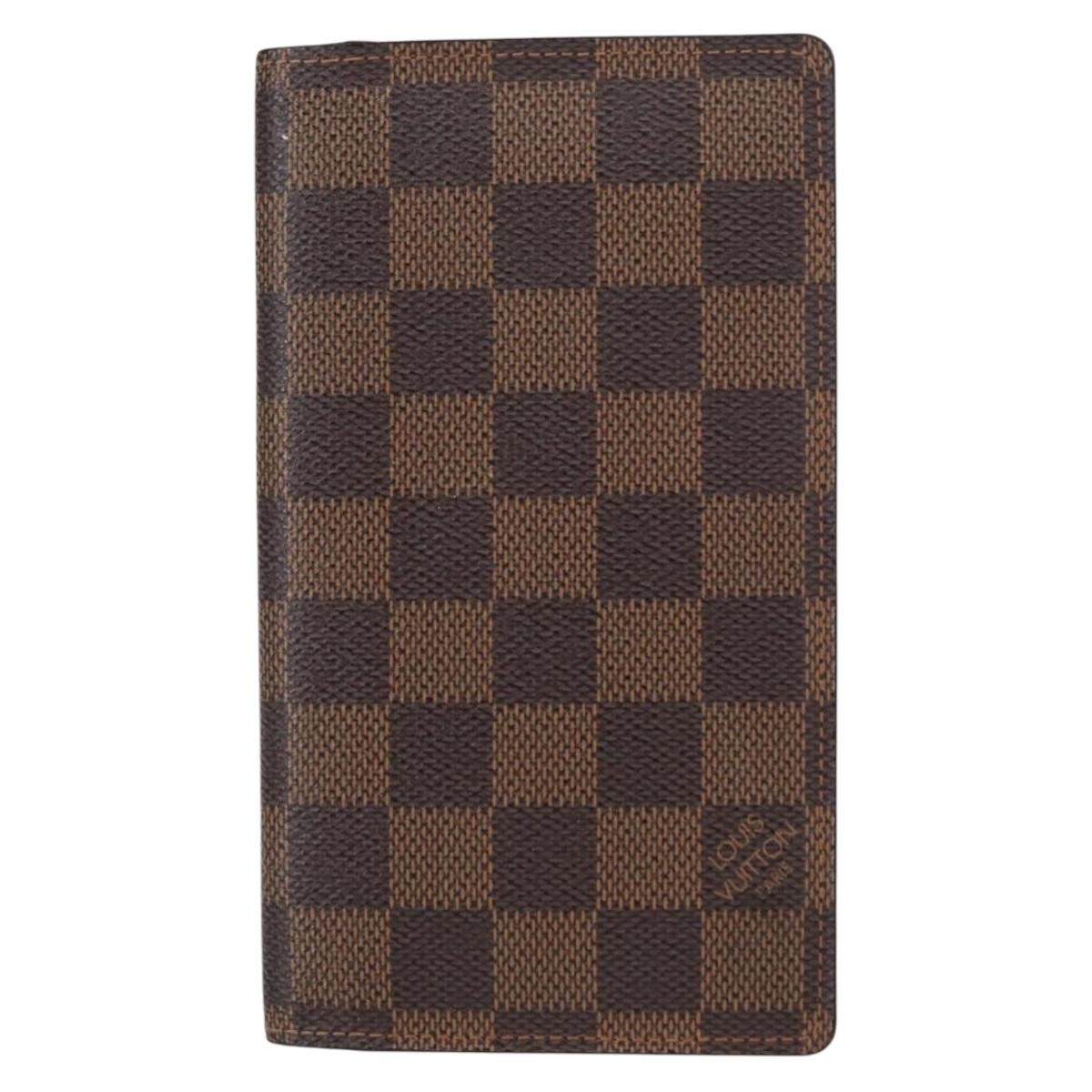 LOUIS VUITTON Damier Ebene Agenda Poche Note Cover R20703 LV Auth 148675