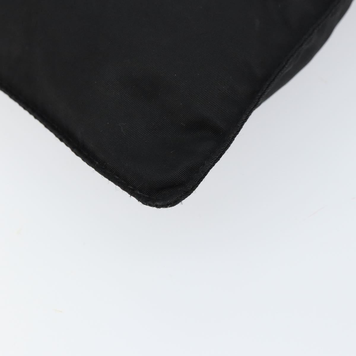 PRADA Shoulder Bag Nylon Black Silver Auth 148676