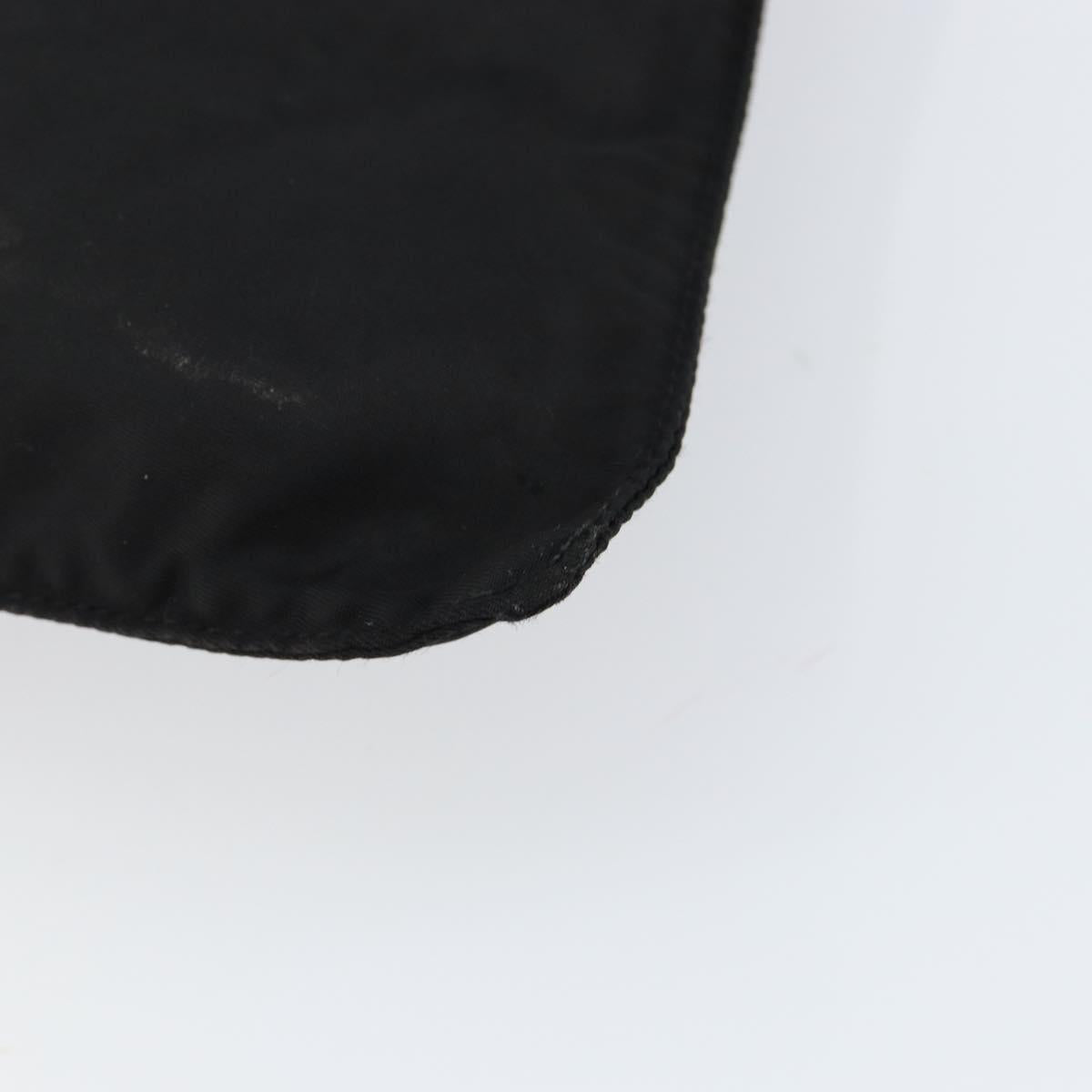 PRADA Shoulder Bag Nylon Black Silver Auth 148676
