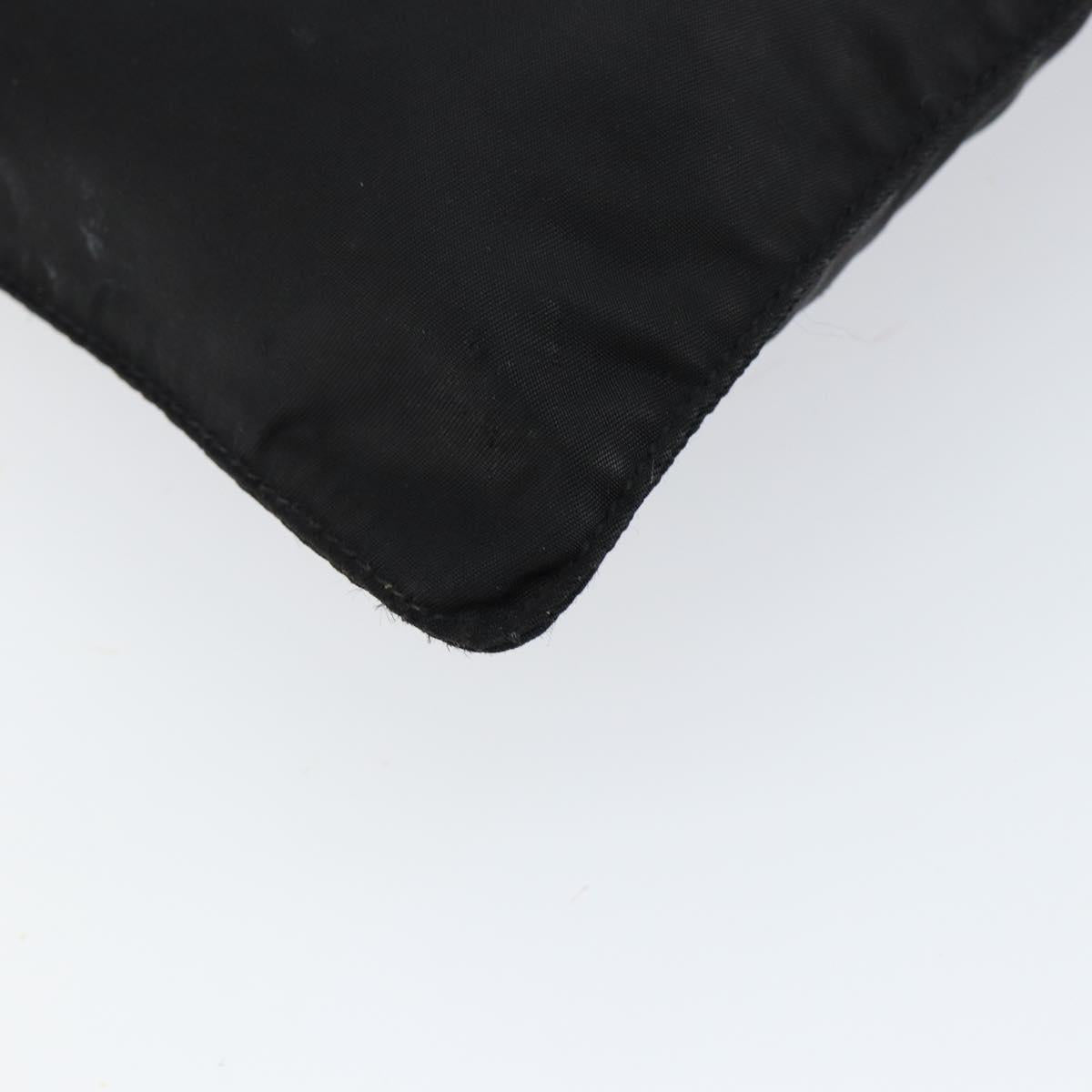 PRADA Shoulder Bag Nylon Black Silver Auth 148676