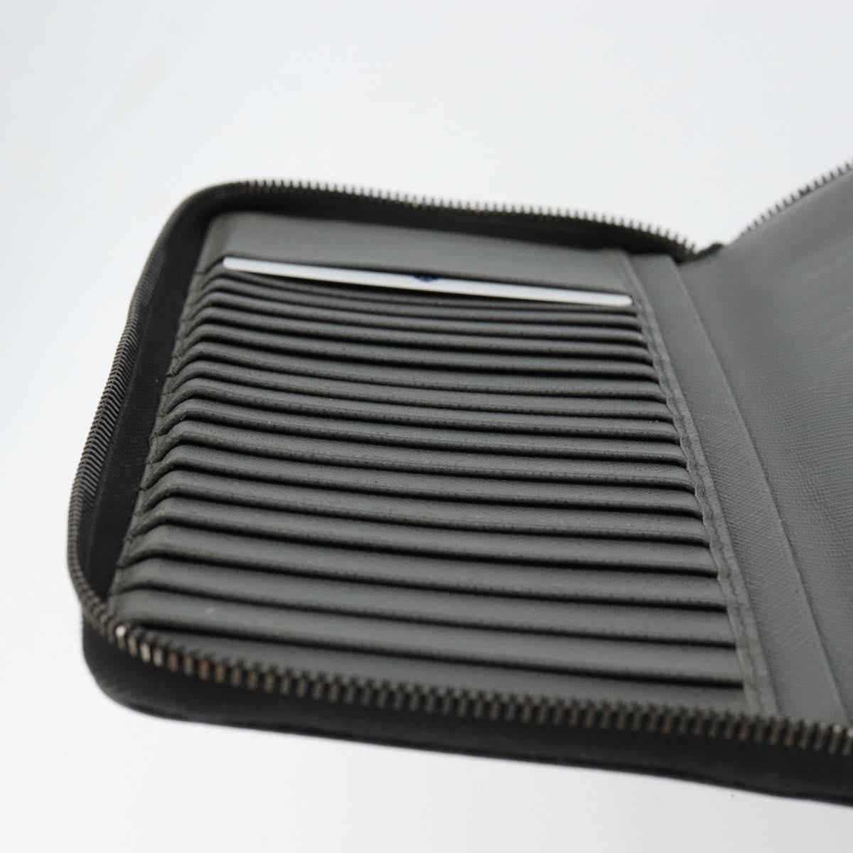 PRADA Round Wallet Safiano leather Black 2ML220 Auth 148677