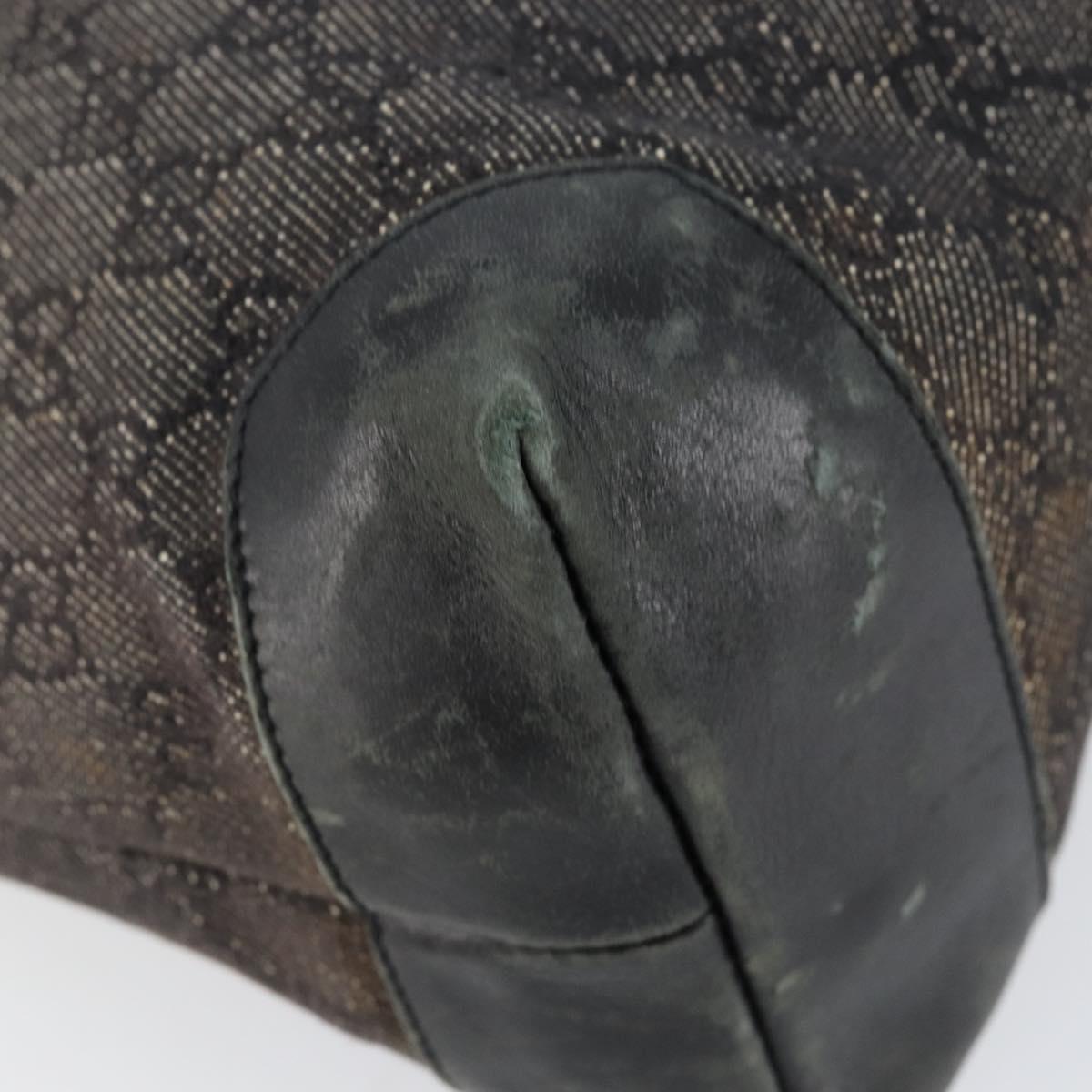 GUCCI GG Canvas Shoulder Bag Black Silver 34339 Auth 148680