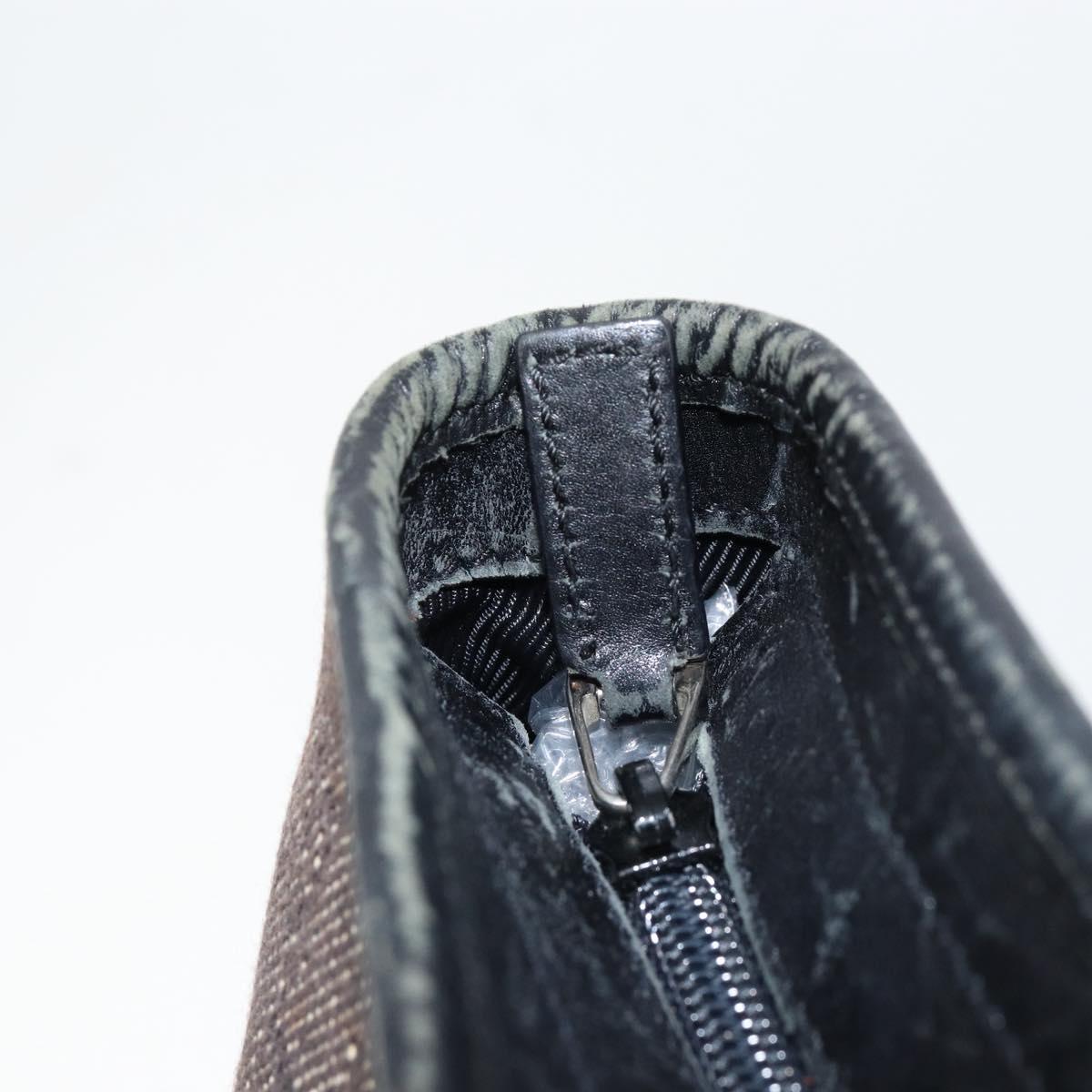 GUCCI GG Canvas Shoulder Bag Black Silver 34339 Auth 148680