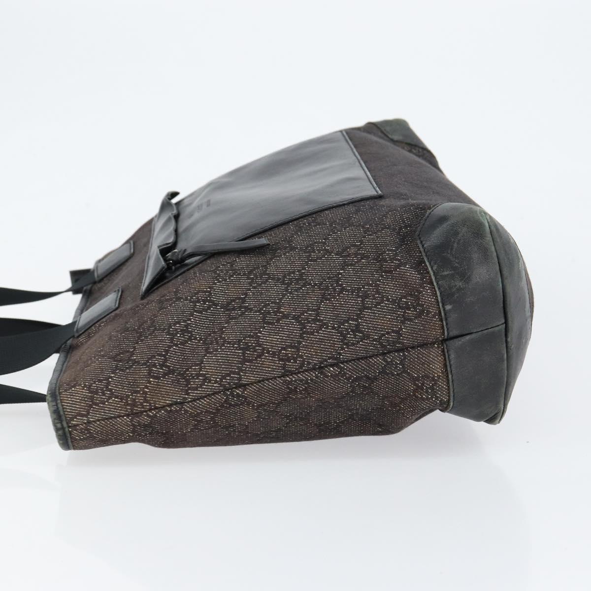 GUCCI GG Canvas Shoulder Bag Black Silver 34339 Auth 148680