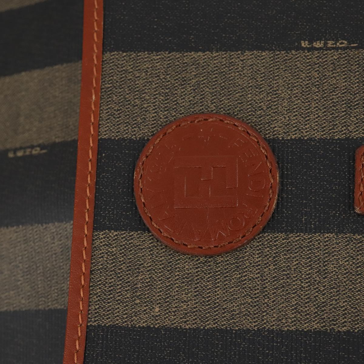 FENDI Pecan Canvas Garment Cover PVC Black Brown Auth 148683