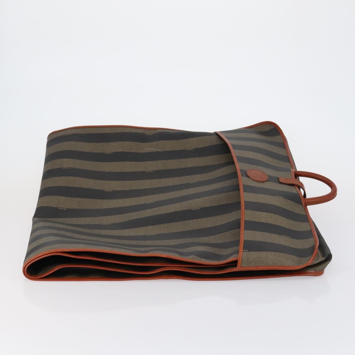 FENDI Pecan Canvas Garment Cover PVC Black Brown Auth 148683