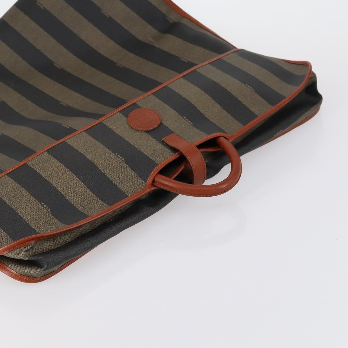 FENDI Pecan Canvas Garment Cover PVC Black Brown Auth 148683