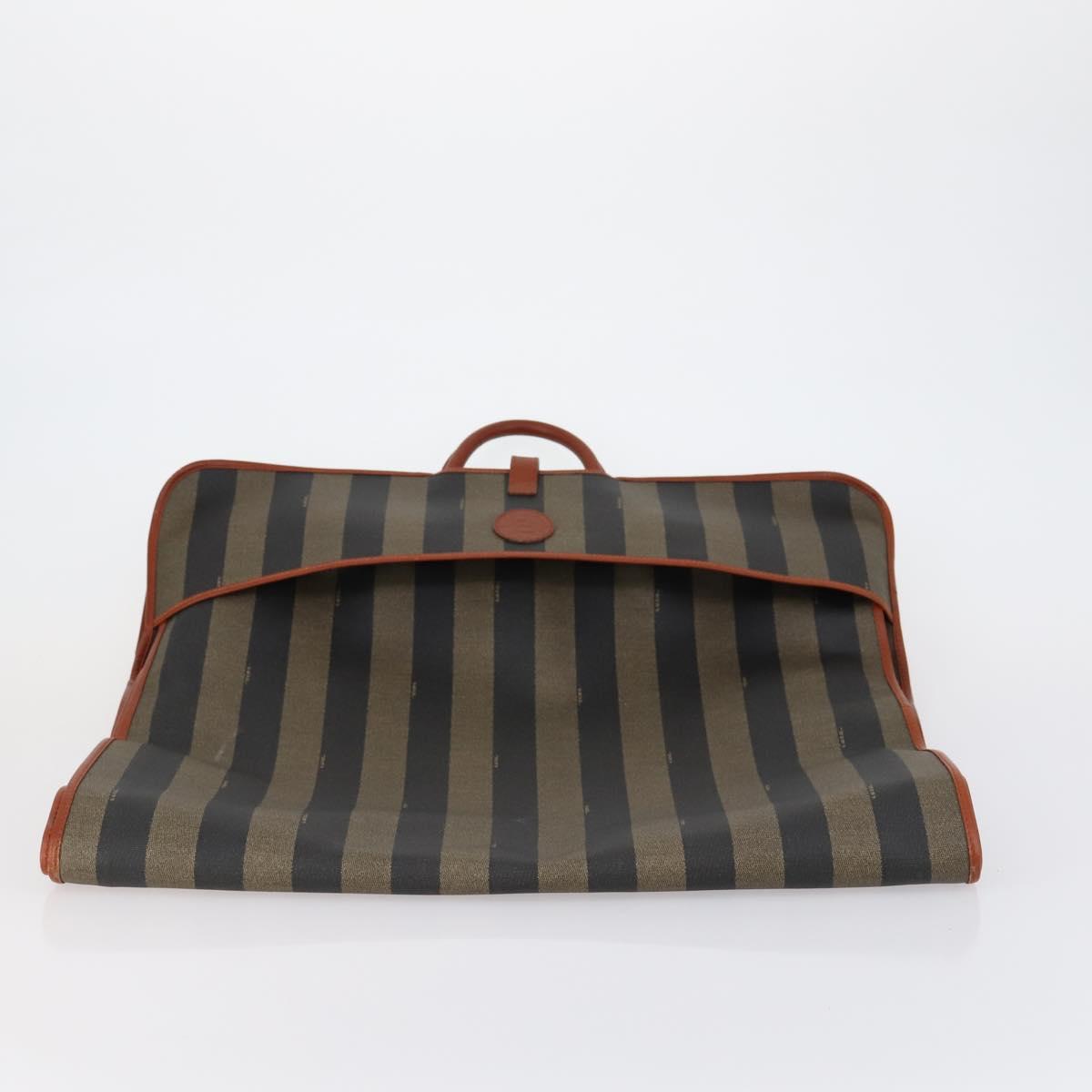 FENDI Pecan Canvas Garment Cover PVC Black Brown Auth 148683