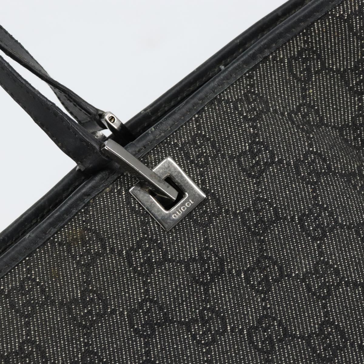 GUCCI GG Canvas Shoulder Bag Black Silver 31243 Auth 148685