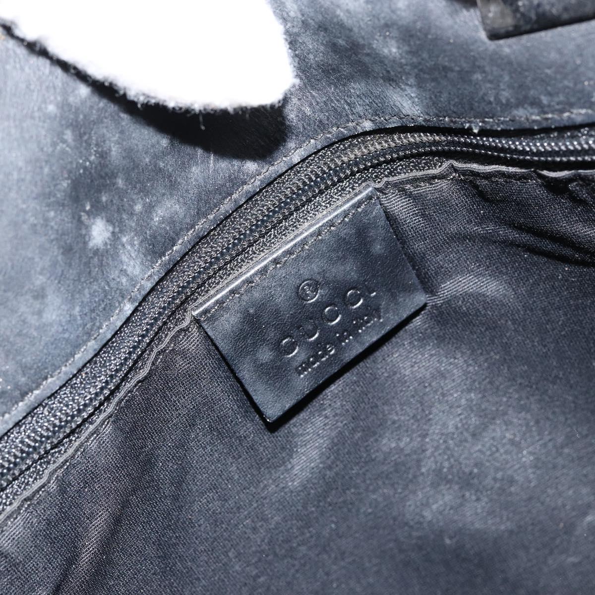 GUCCI GG Canvas Shoulder Bag Black Silver 31243 Auth 148685