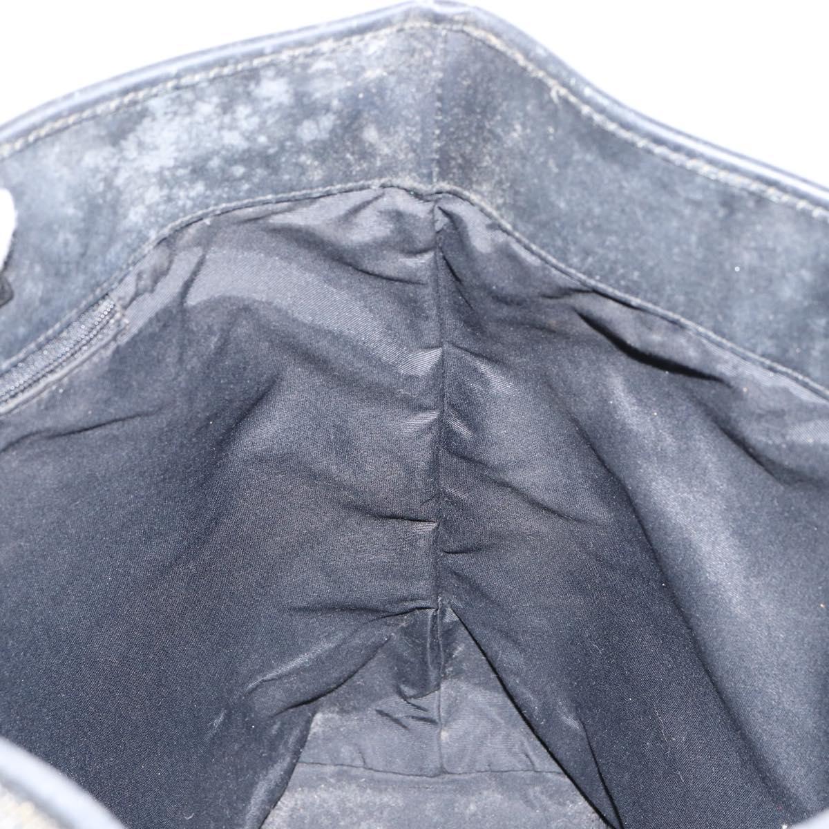 GUCCI GG Canvas Shoulder Bag Black Silver 31243 Auth 148685