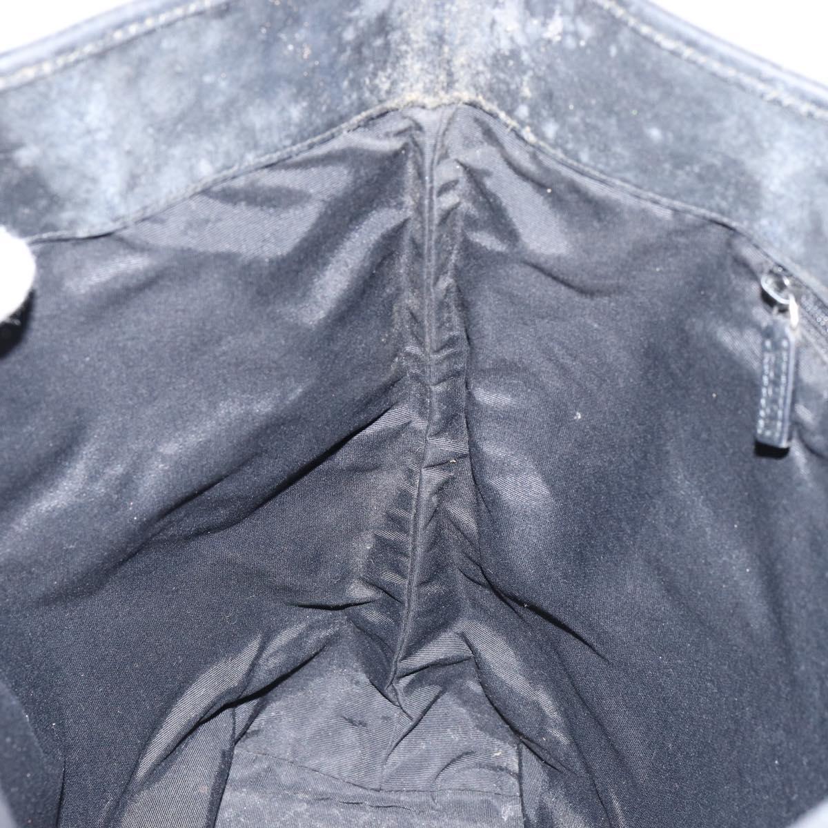 GUCCI GG Canvas Shoulder Bag Black Silver 31243 Auth 148685