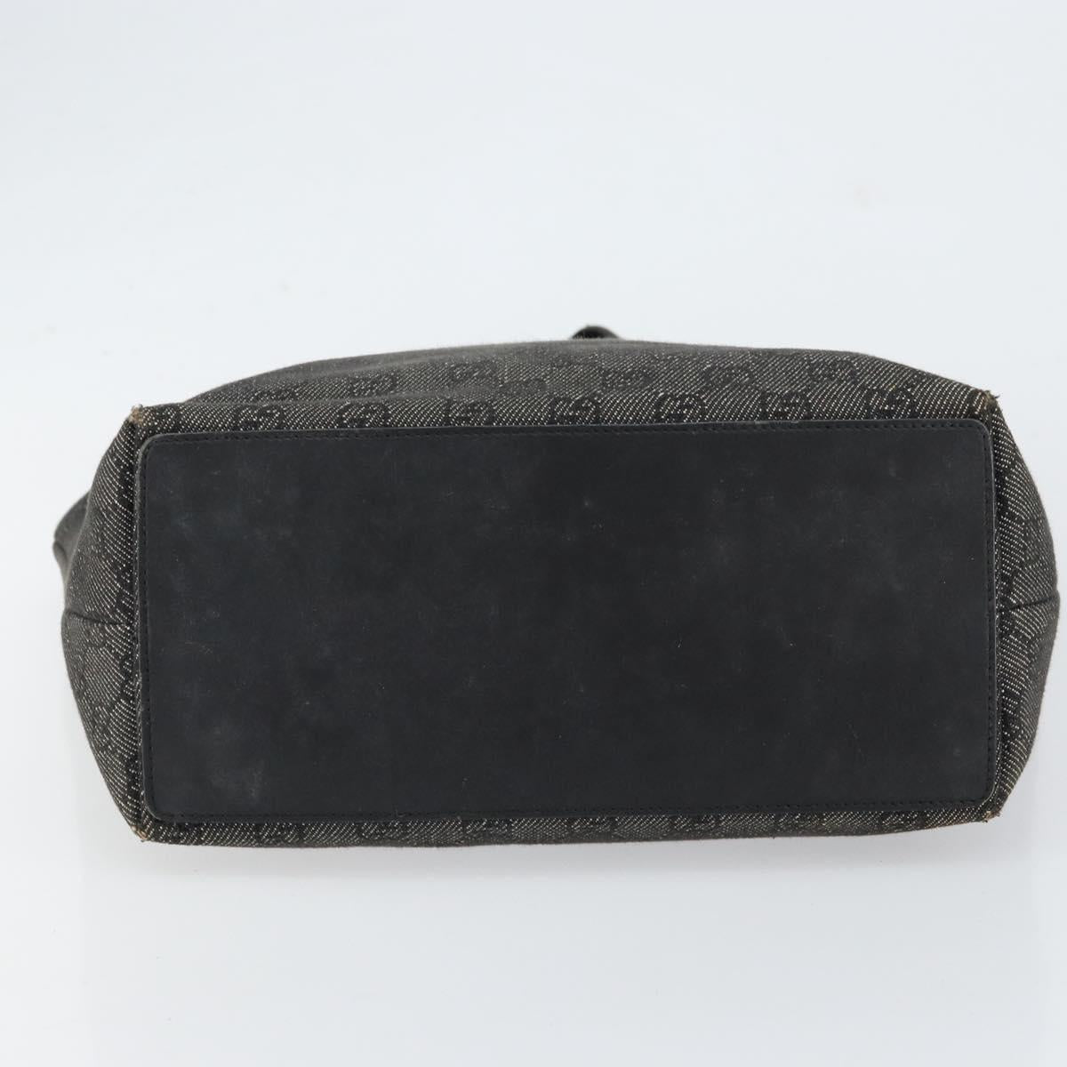 GUCCI GG Canvas Shoulder Bag Black Silver 31243 Auth 148685