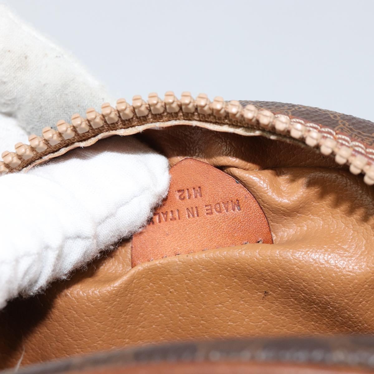 CELINE Macadam Canvas Shoulder Bag PVC Leather Brown Gold Auth 148688