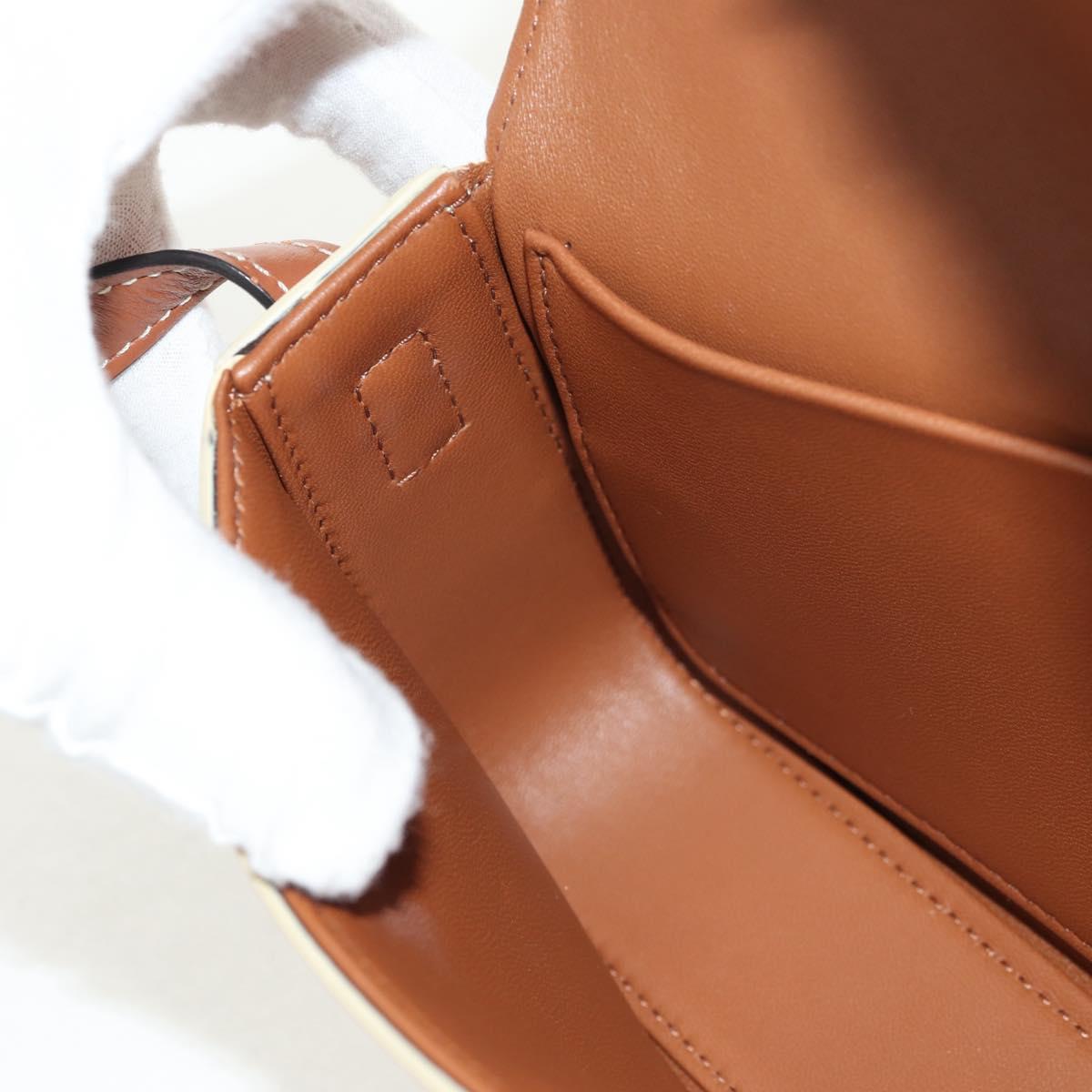 CELINE Triomphe Mini Semi Shoulder Bag PVC Brown White Auth 148690SM