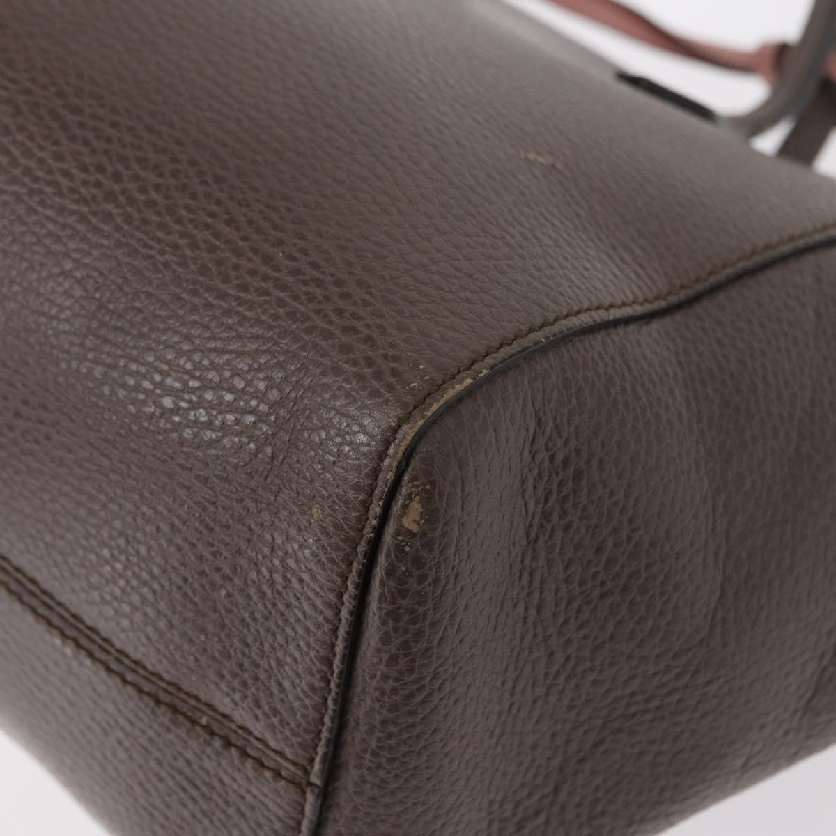 GUCCI Swing Tote Bag Leather Gray Gold 354408 Auth 148695