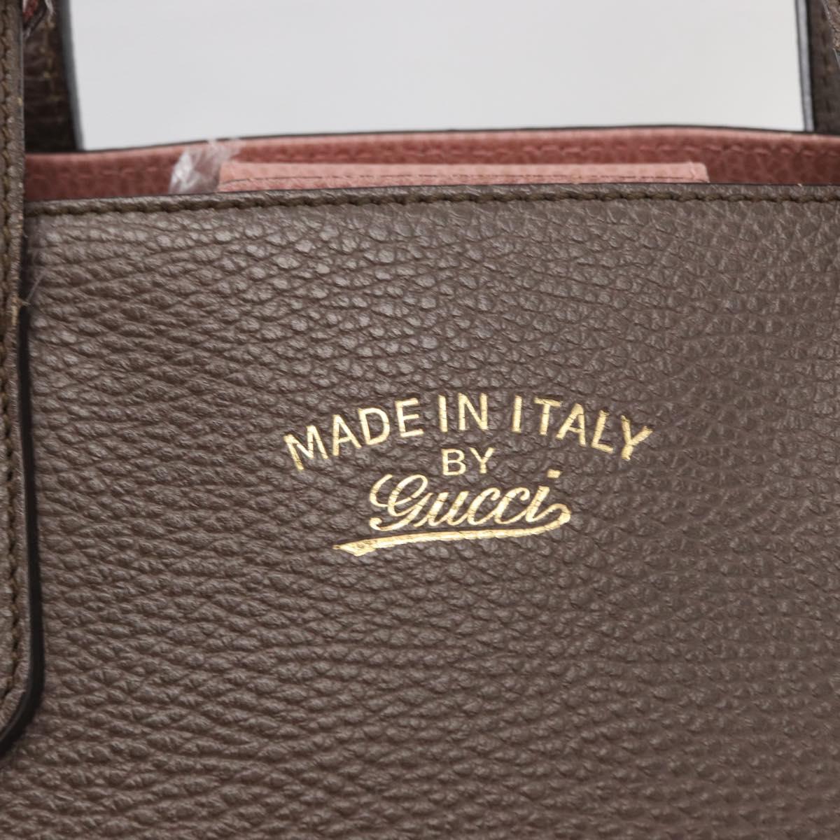 GUCCI Swing Tote Bag Leather Gray Gold 354408 Auth 148695