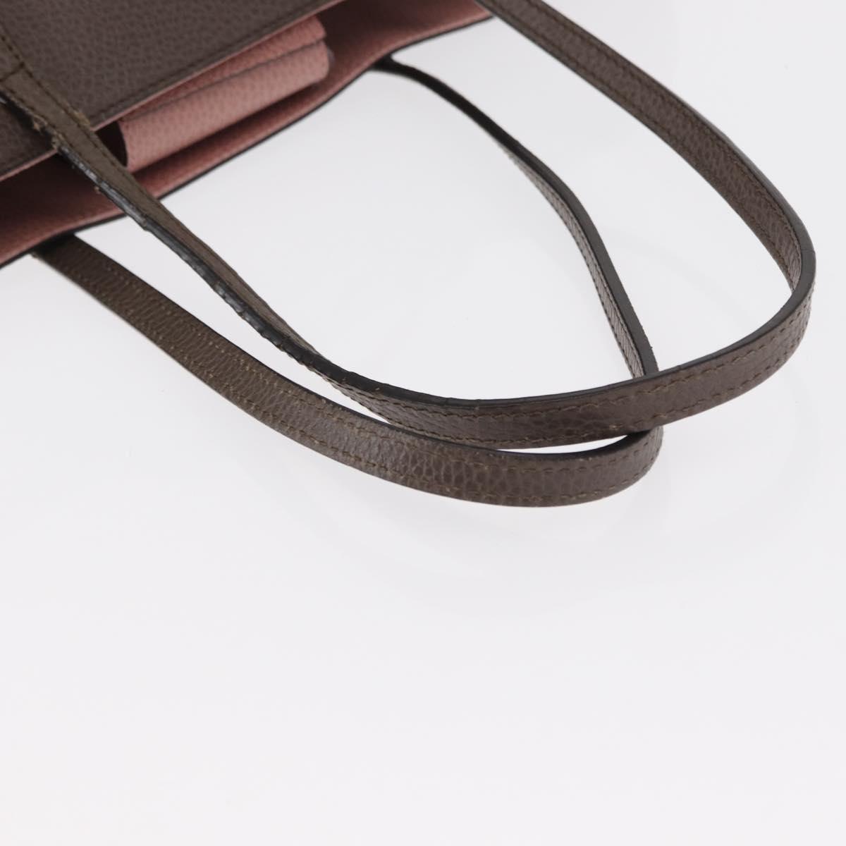 GUCCI Swing Tote Bag Leather Gray Gold 354408 Auth 148695