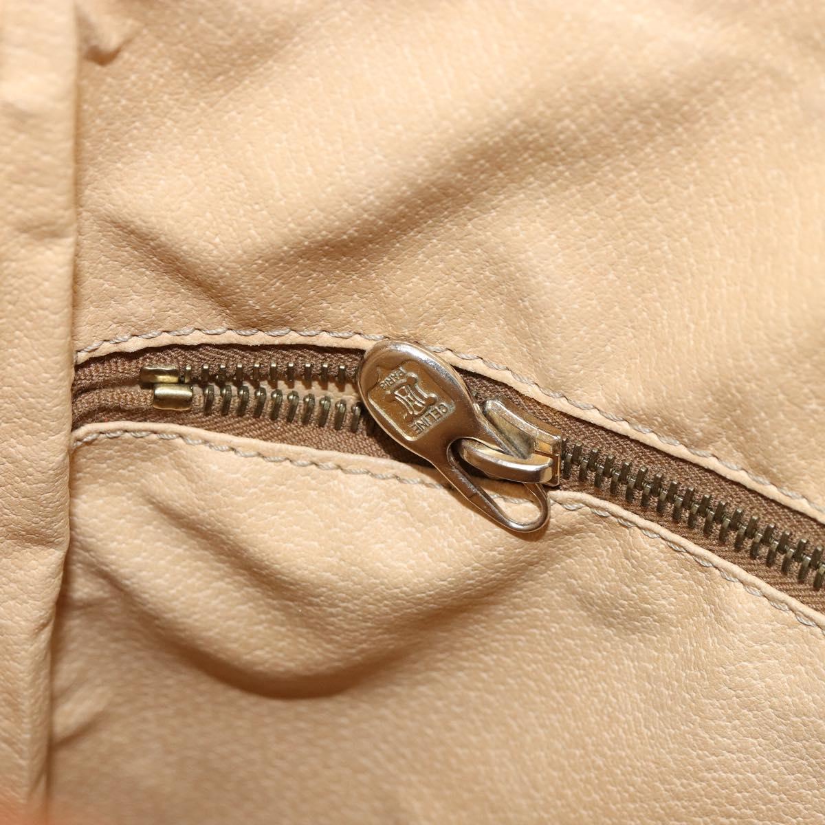 CELINE Macadam Canvas Shoulder Bag PVC Leather Brown Gold Auth 148697