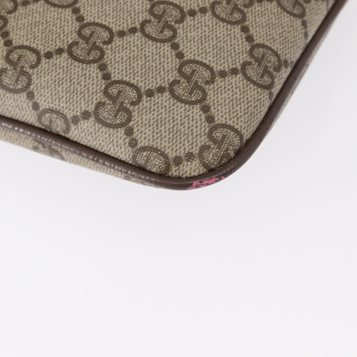 GUCCI GG Supreme Web Sherry Line Bag PVC Beige Gold 904 02 047 Auth 148699