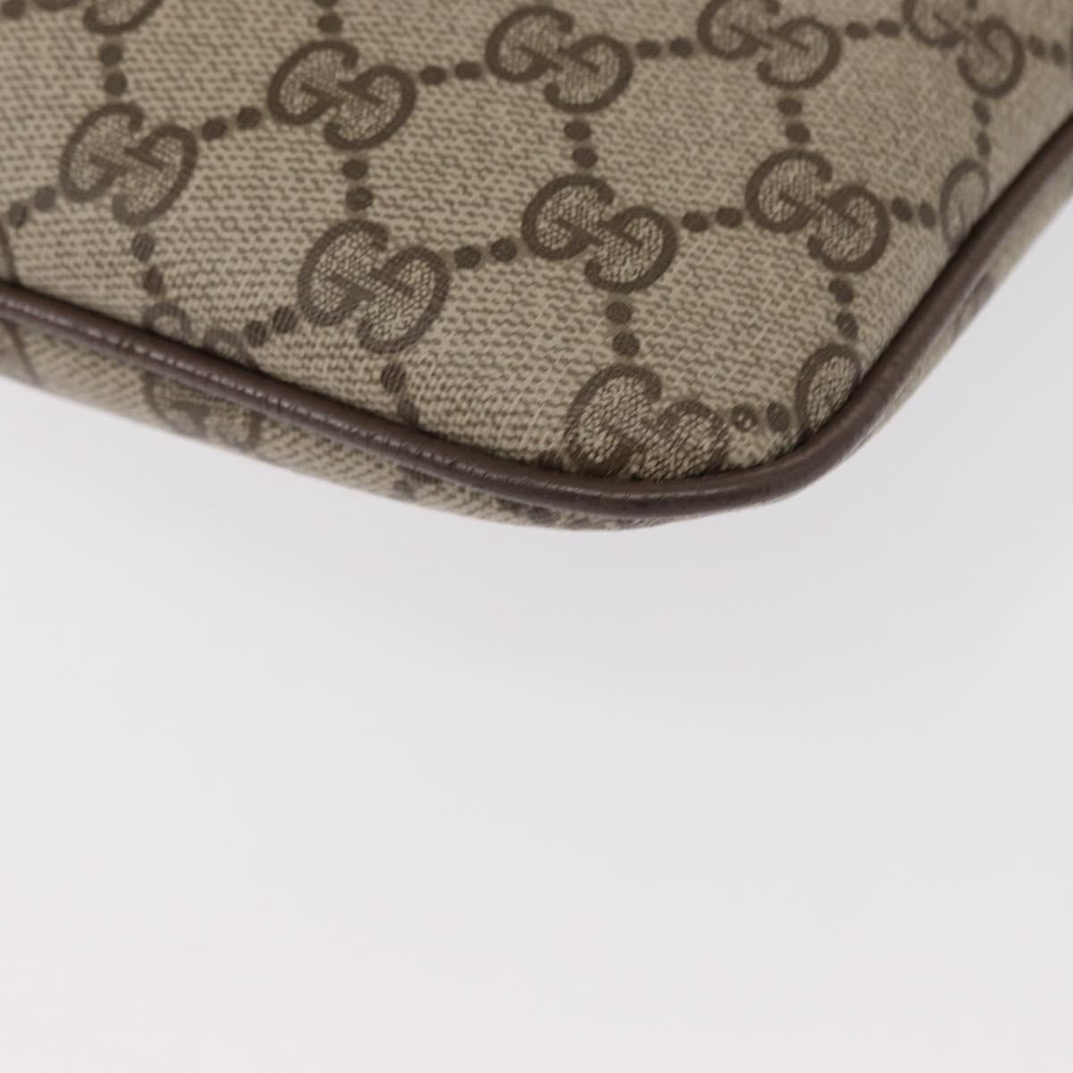 GUCCI GG Supreme Web Sherry Line Bag PVC Beige Gold 904 02 047 Auth 148699