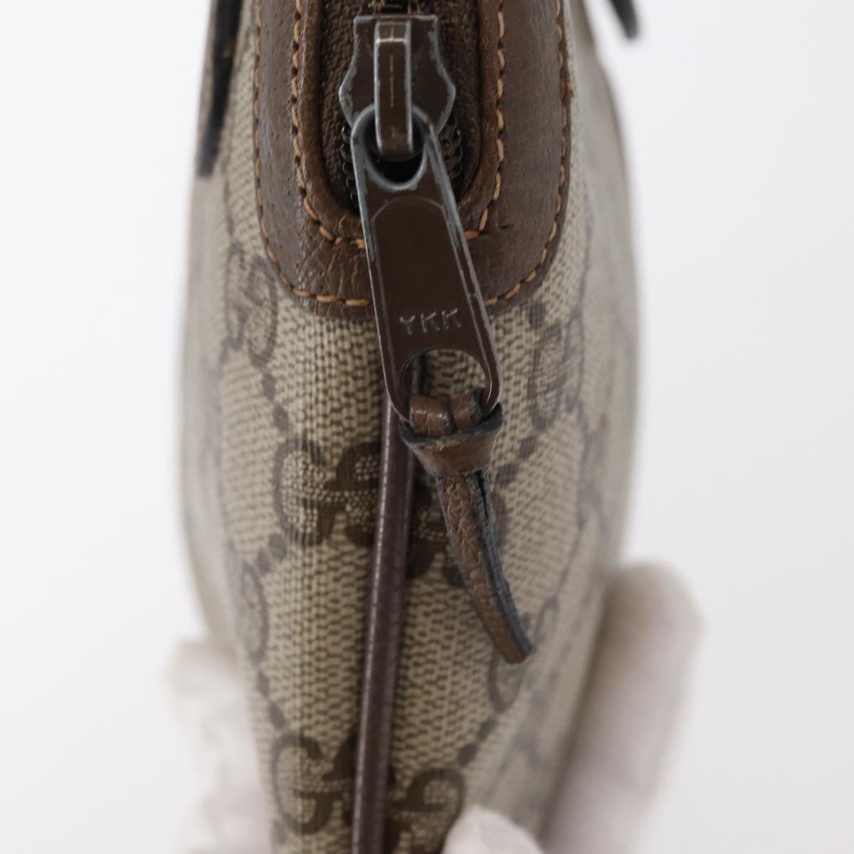 GUCCI GG Supreme Web Sherry Line Bag PVC Beige Gold 904 02 047 Auth 148699