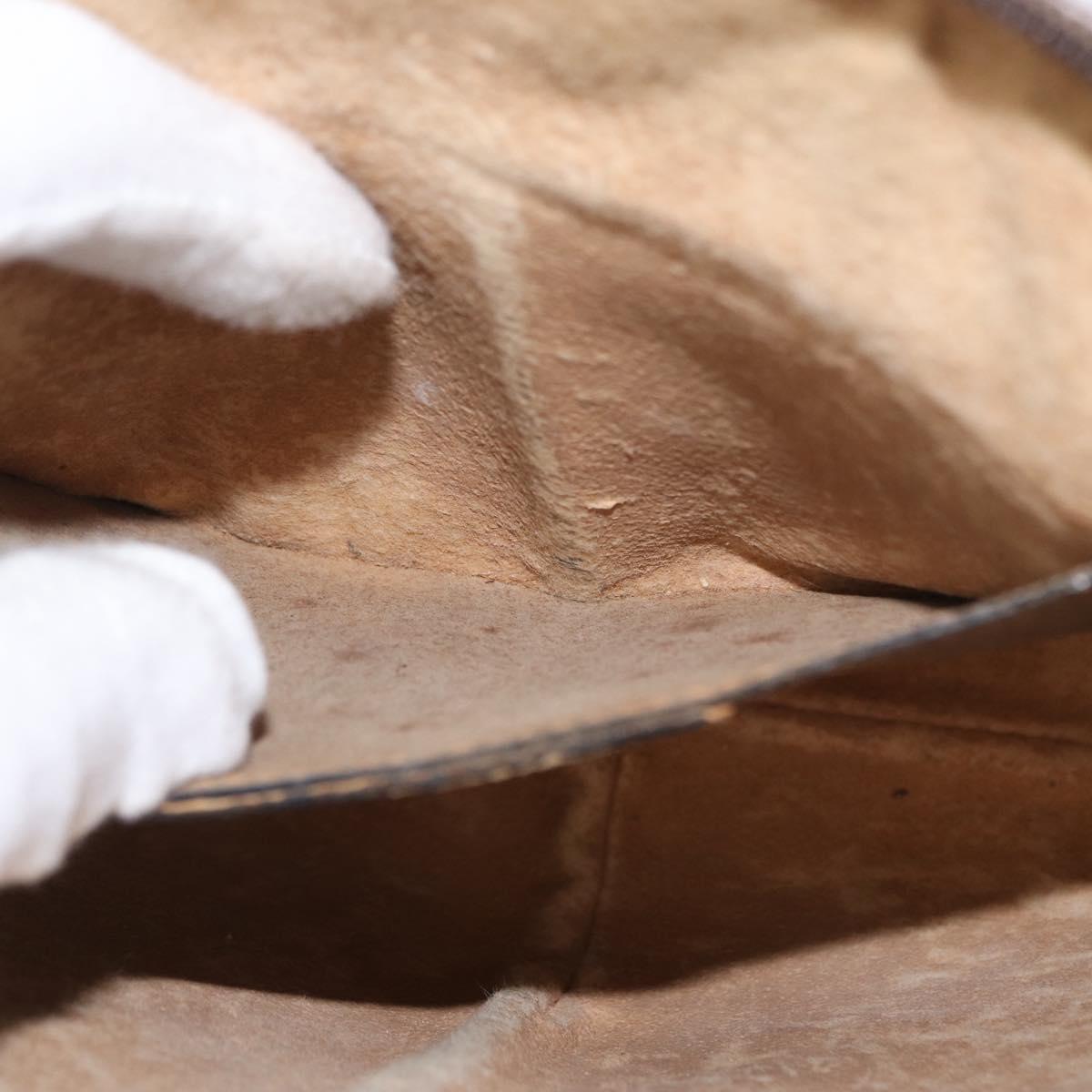 GUCCI GG Supreme Web Sherry Line Bag PVC Beige Gold 904 02 047 Auth 148699