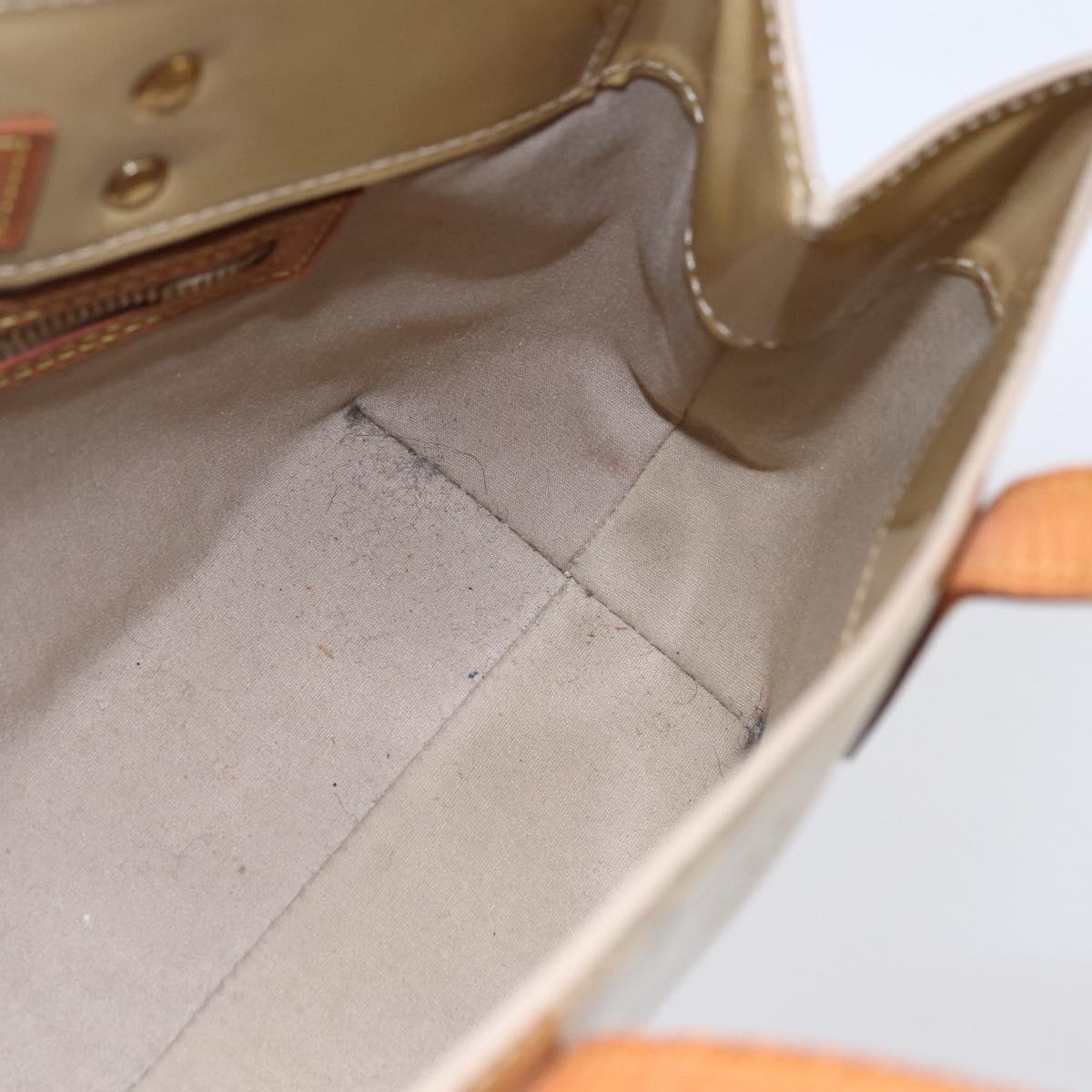 LOUIS VUITTON Monogram Vernis Reade PM Hand Bag Beige M91334 LV Auth 148756