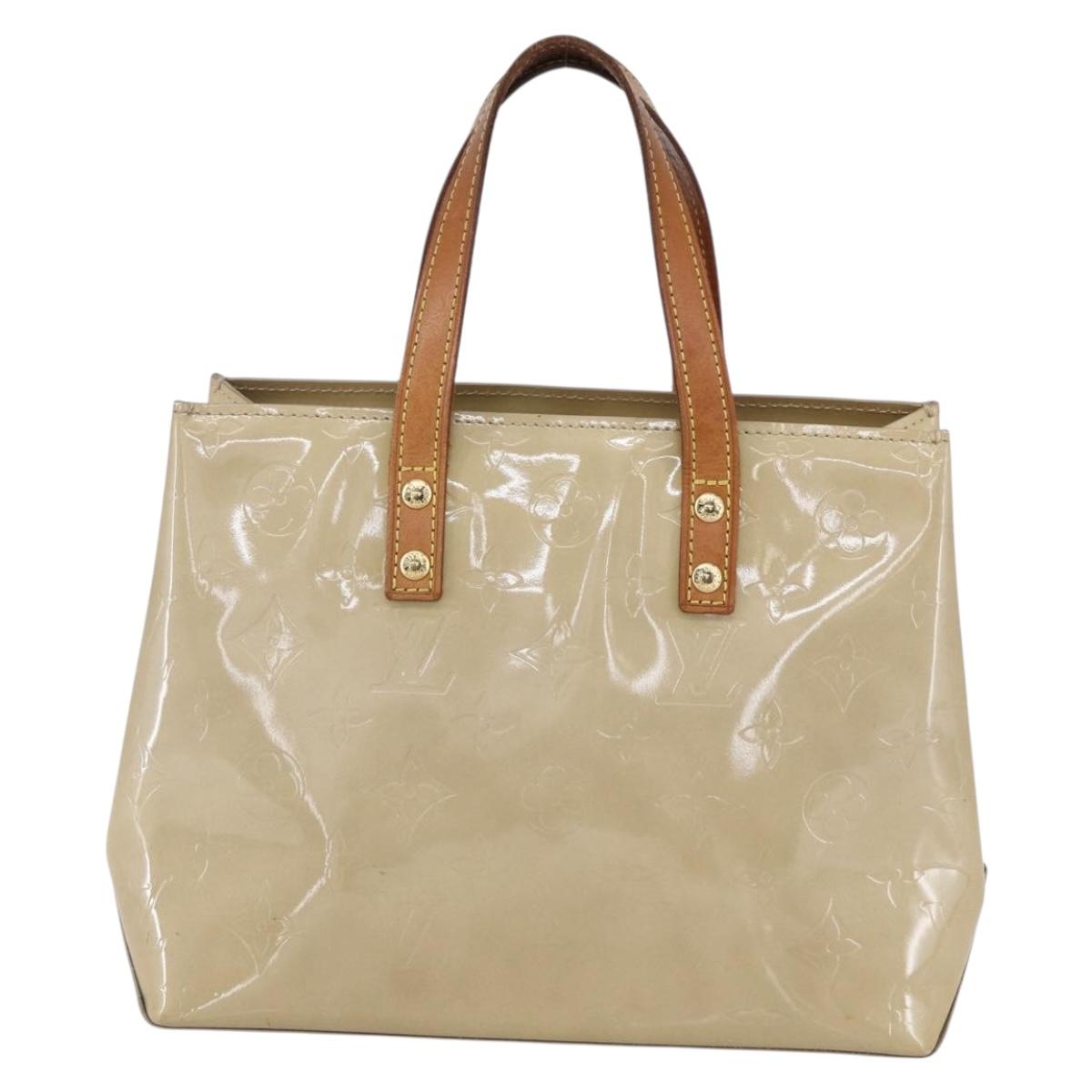 LOUIS VUITTON Monogram Vernis Reade PM Hand Bag Beige M91334 LV Auth 148756