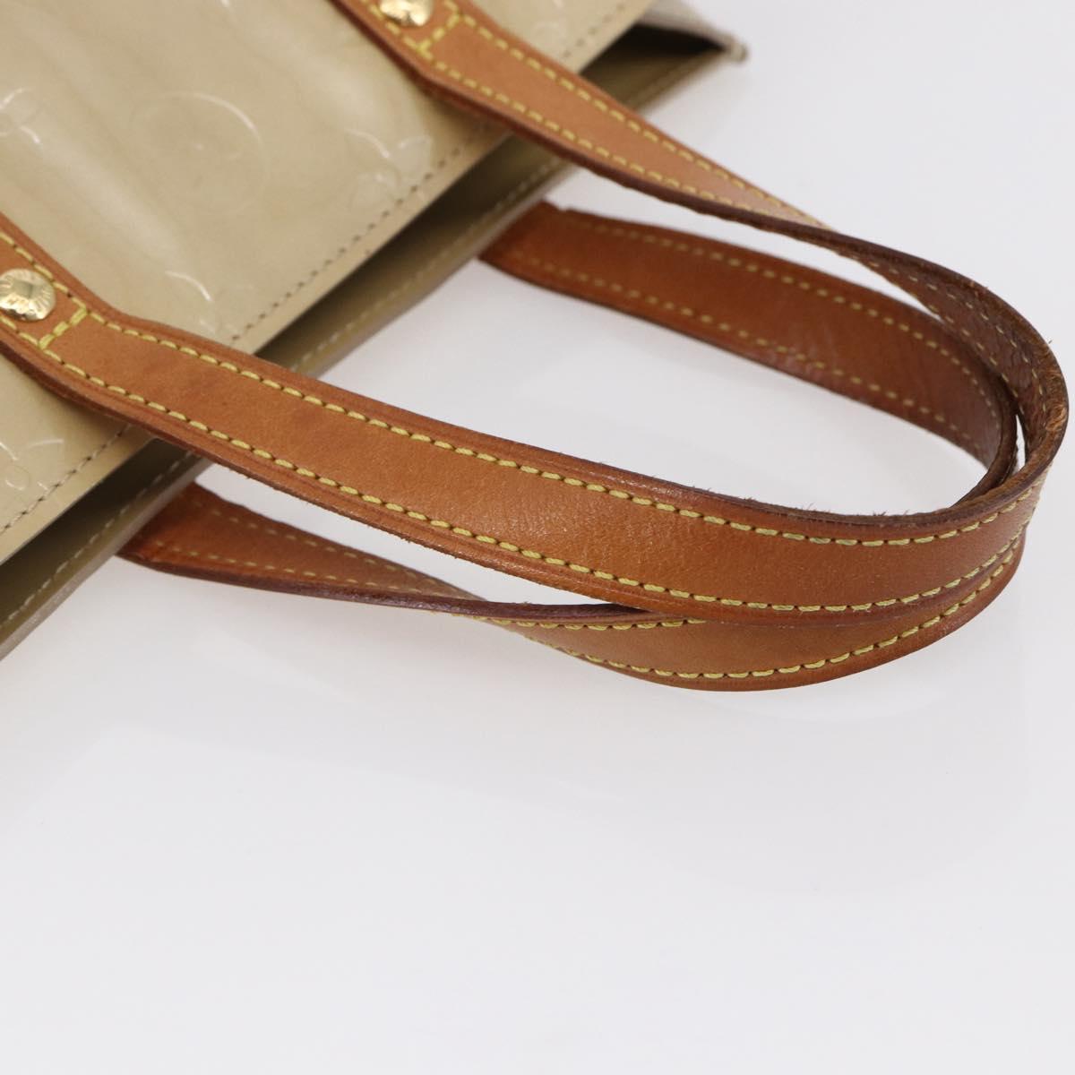 LOUIS VUITTON Monogram Vernis Reade PM Hand Bag Beige M91334 LV Auth 148756