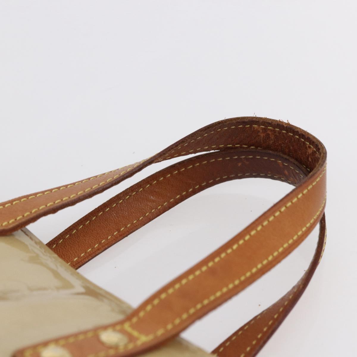 LOUIS VUITTON Monogram Vernis Reade PM Hand Bag Beige M91334 LV Auth 148756