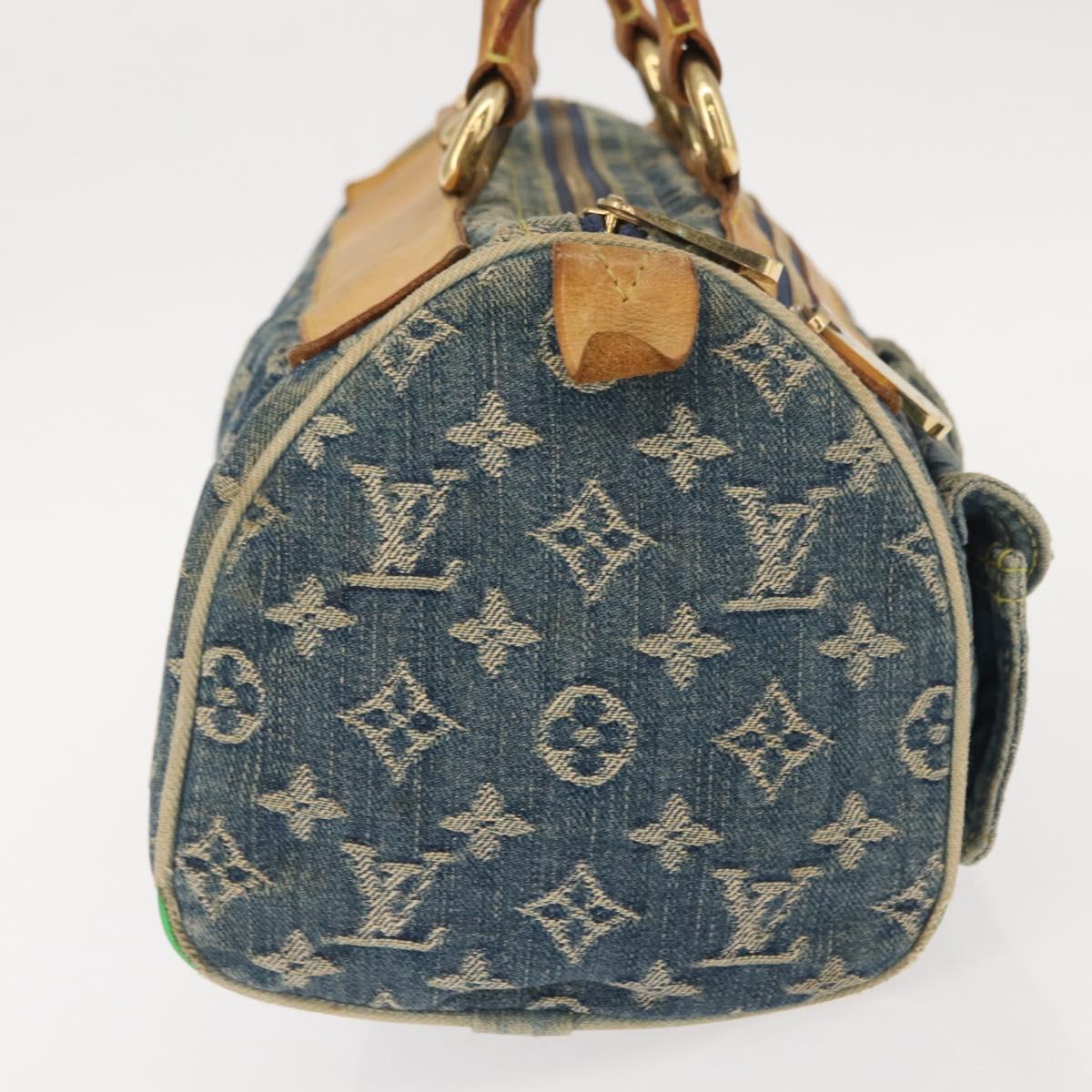 LOUIS VUITTON Monogram Denim Neo Speedy Hand Bag Blue M95019 LV Auth 148758