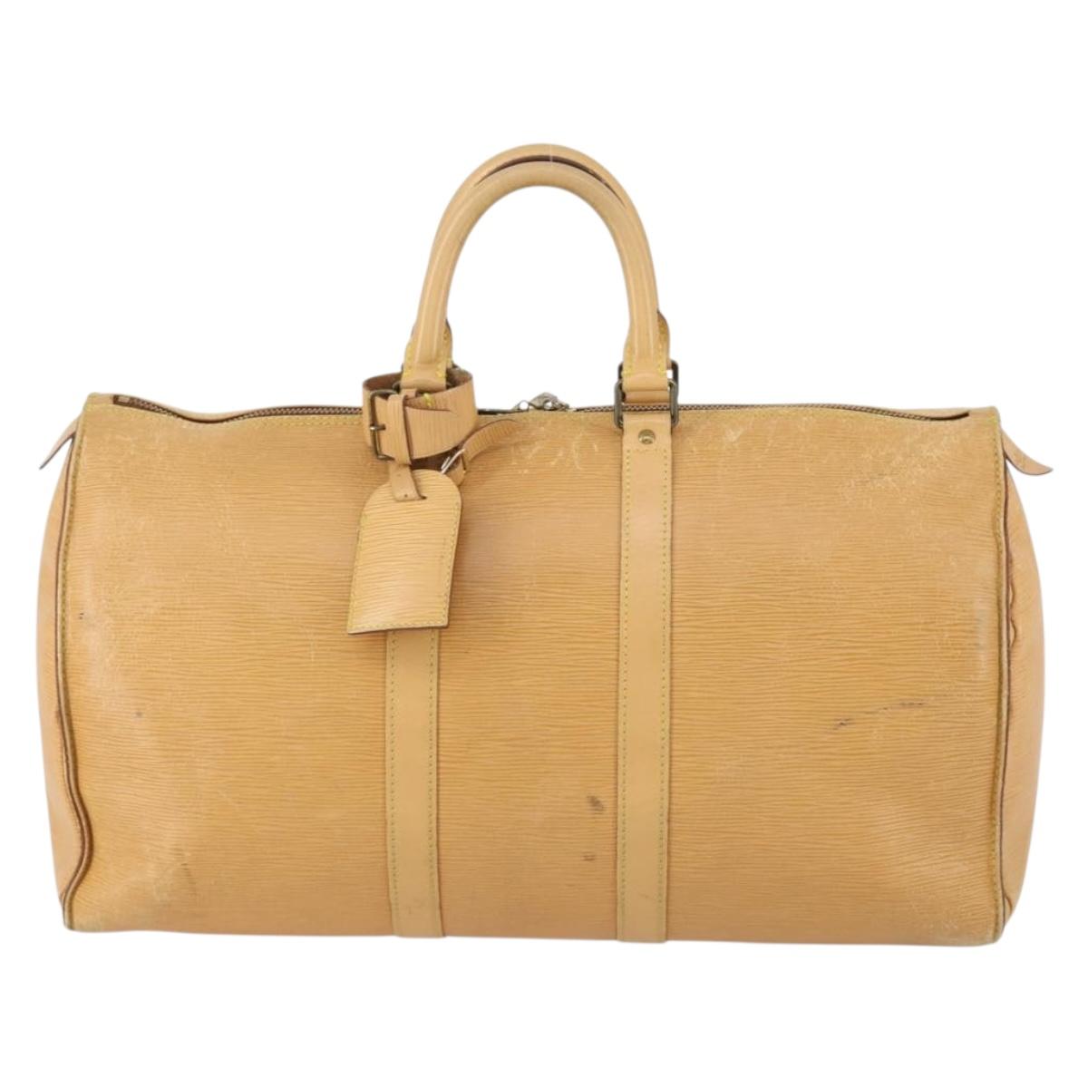 LOUIS VUITTON Epi Keepall 45 Boston Bag Vintage Beige M42976 LV Auth 148765