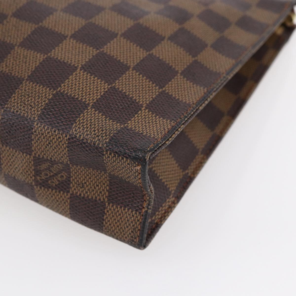 LOUIS VUITTON Damier Ebene Poche Toilette 26 Pouch N47543 LV Auth 148766