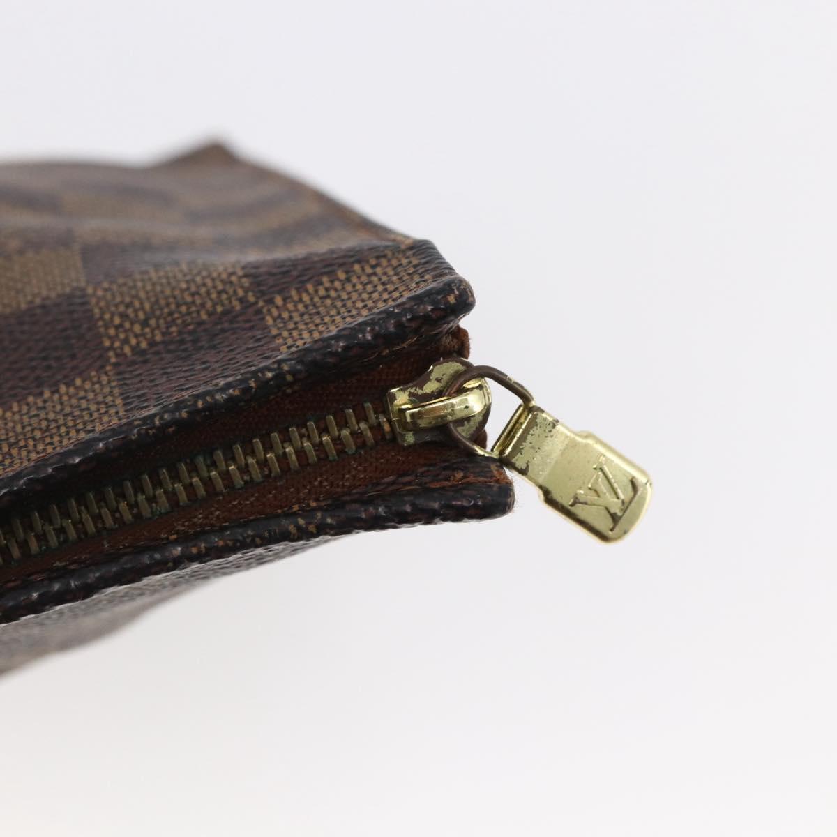 LOUIS VUITTON Damier Ebene Poche Toilette 26 Pouch N47543 LV Auth 148766