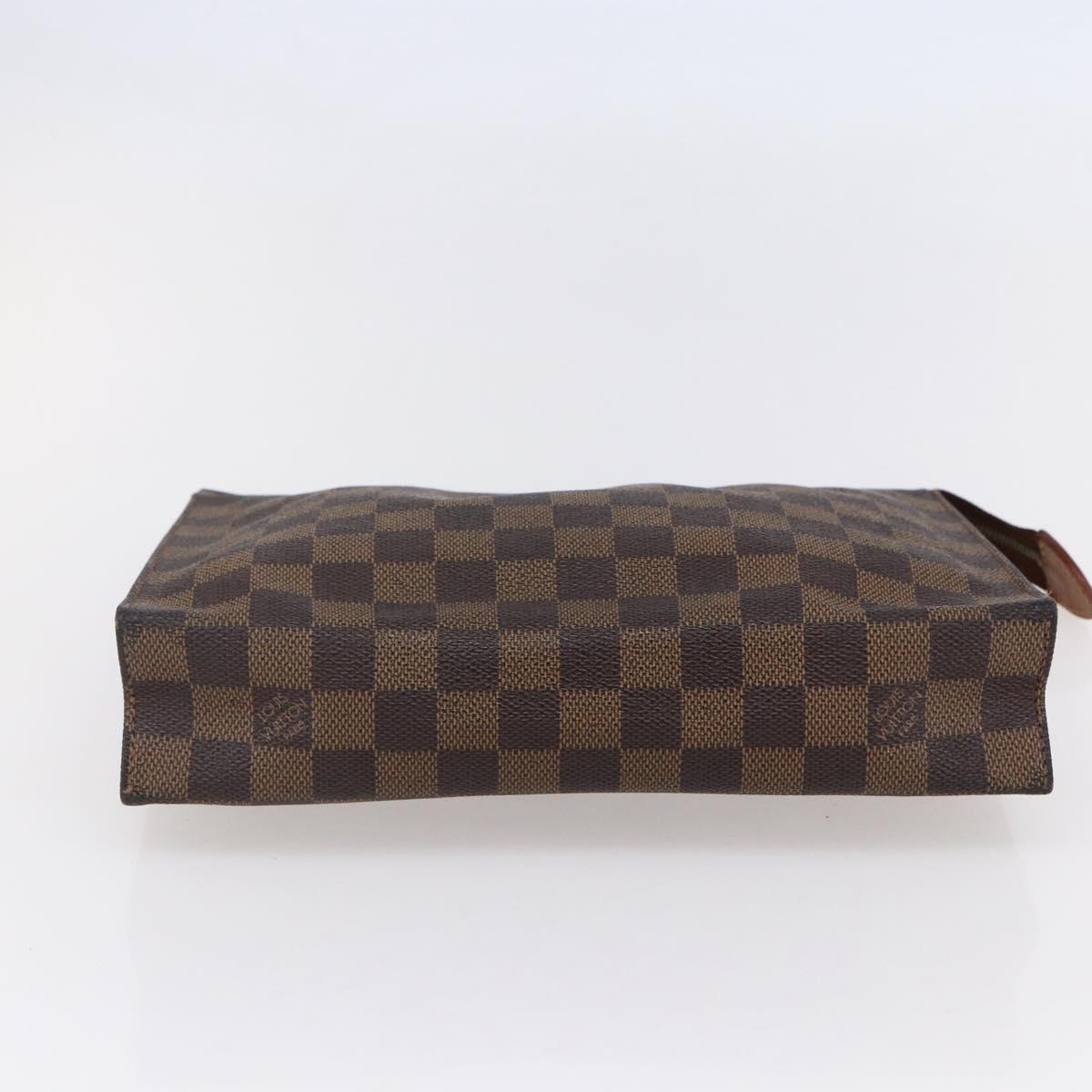 LOUIS VUITTON Damier Ebene Poche Toilette 26 Pouch N47543 LV Auth 148766