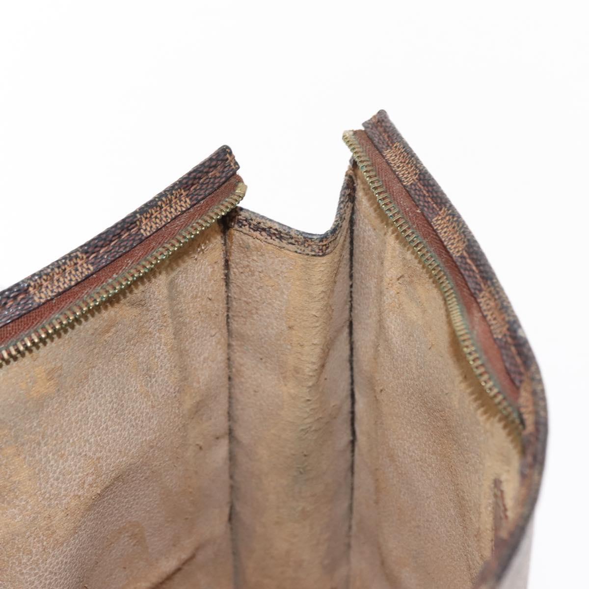 LOUIS VUITTON Damier Ebene Poche Toilette 26 Pouch N47543 LV Auth 148767