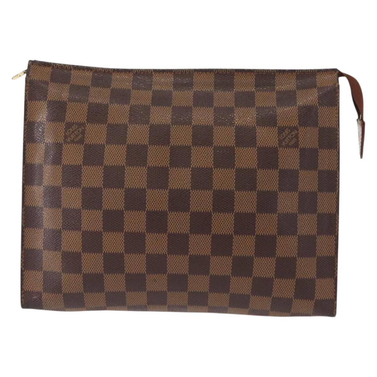 LOUIS VUITTON Damier Ebene Poche Toilette 26 Pouch N47543 LV Auth 148767