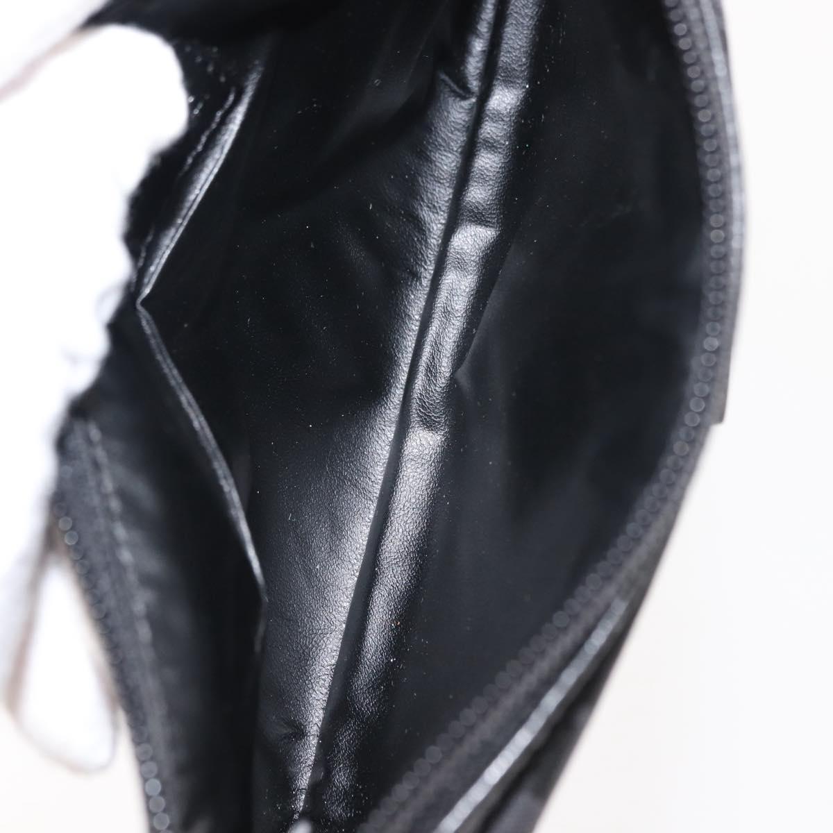 FENDI Zucchino Canvas Pouch Black Silver Auth 148781V