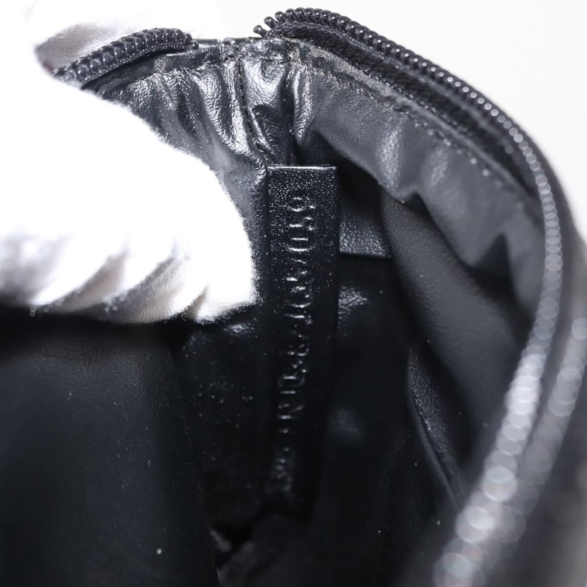 FENDI Zucchino Canvas Pouch Black Silver Auth 148781V