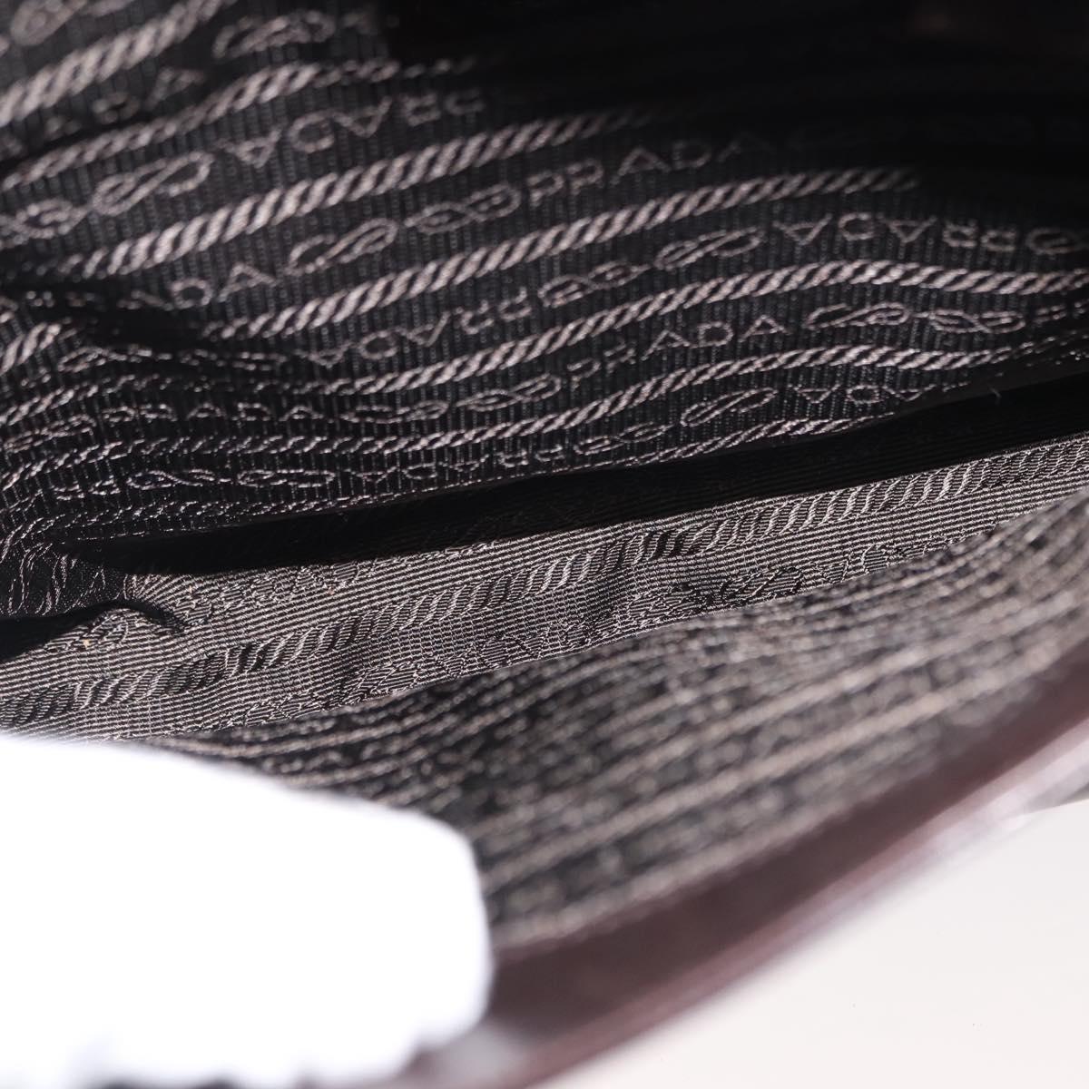 PRADA Shoulder Bag Leather Black Auth 148783