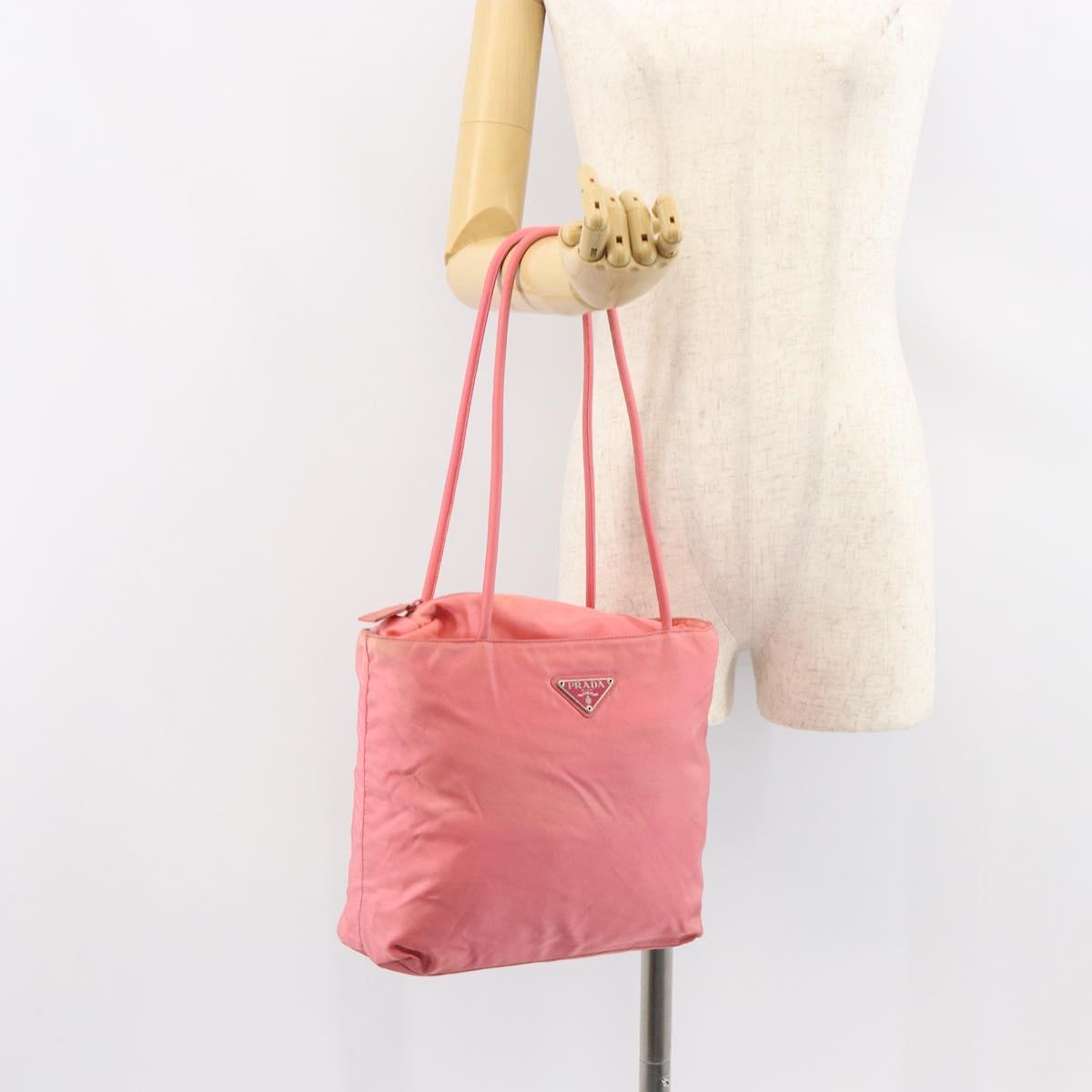 PRADA Tote Bag Nylon Pink Auth 148788