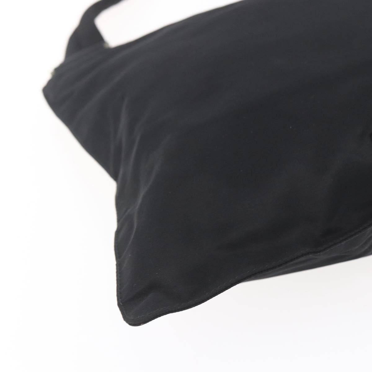 PRADA Shoulder Bag Nylon Black Silver Auth 148790