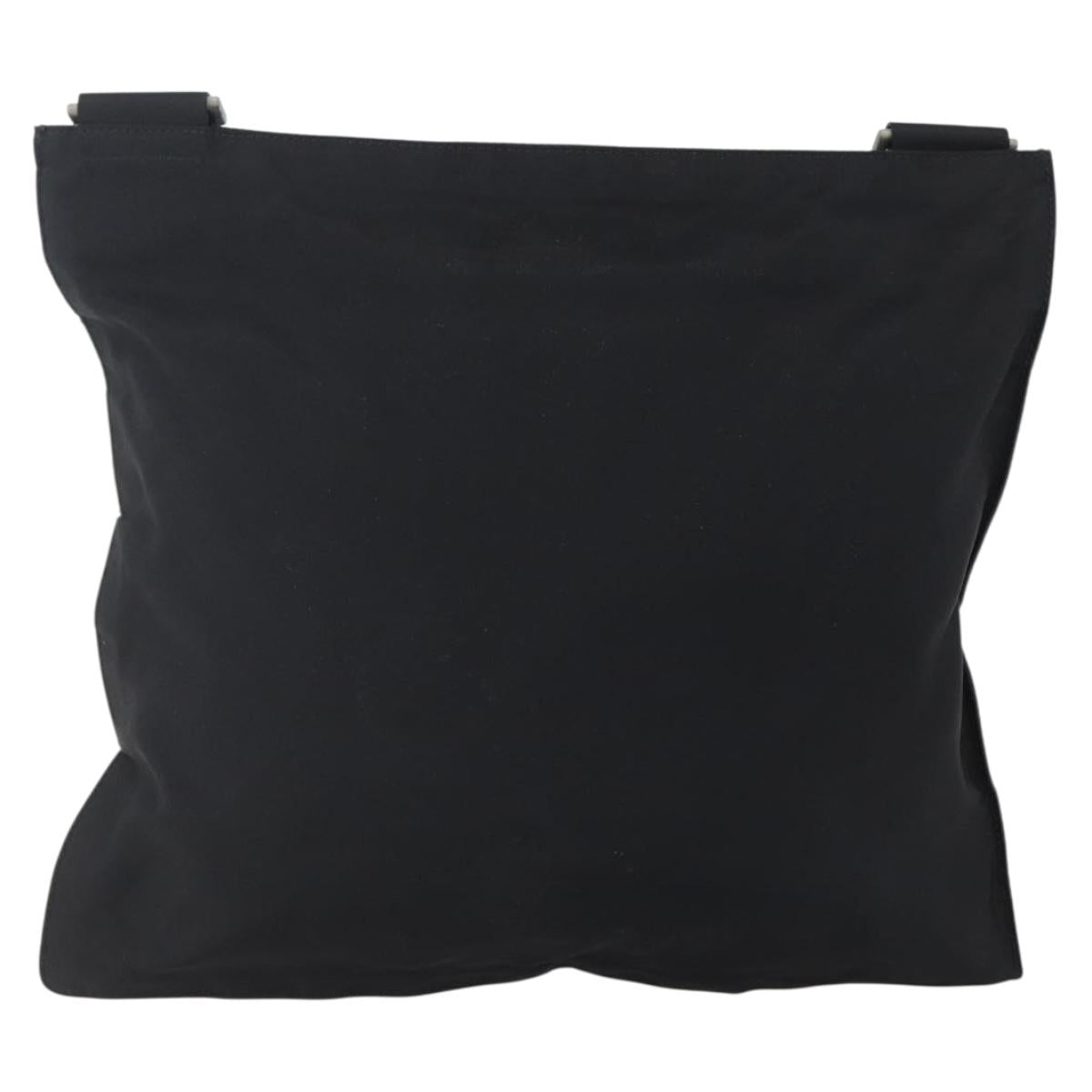 PRADA Shoulder Bag Nylon Black Silver Auth 148790