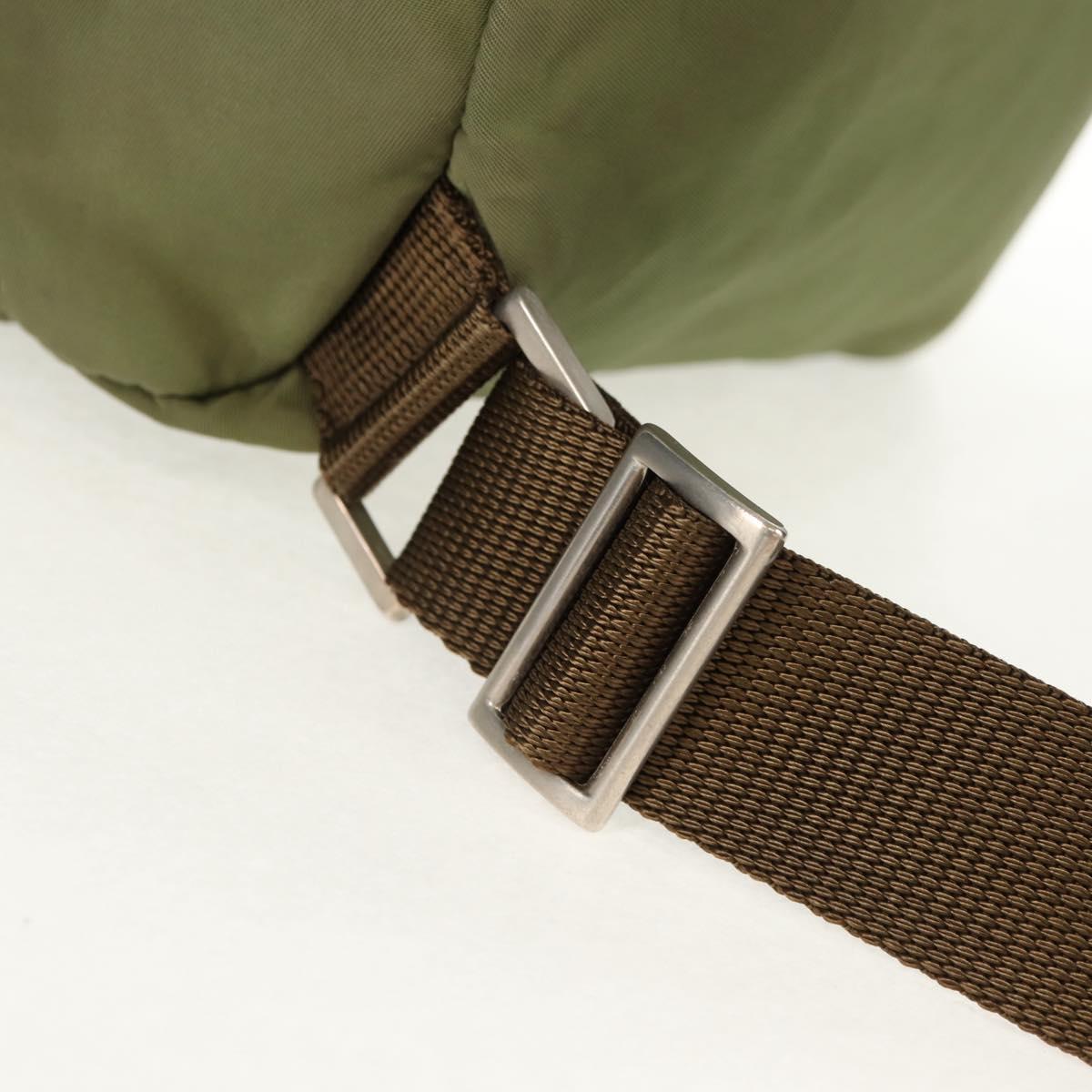 PRADA Backpack Nylon Khaki Silver Auth 148793