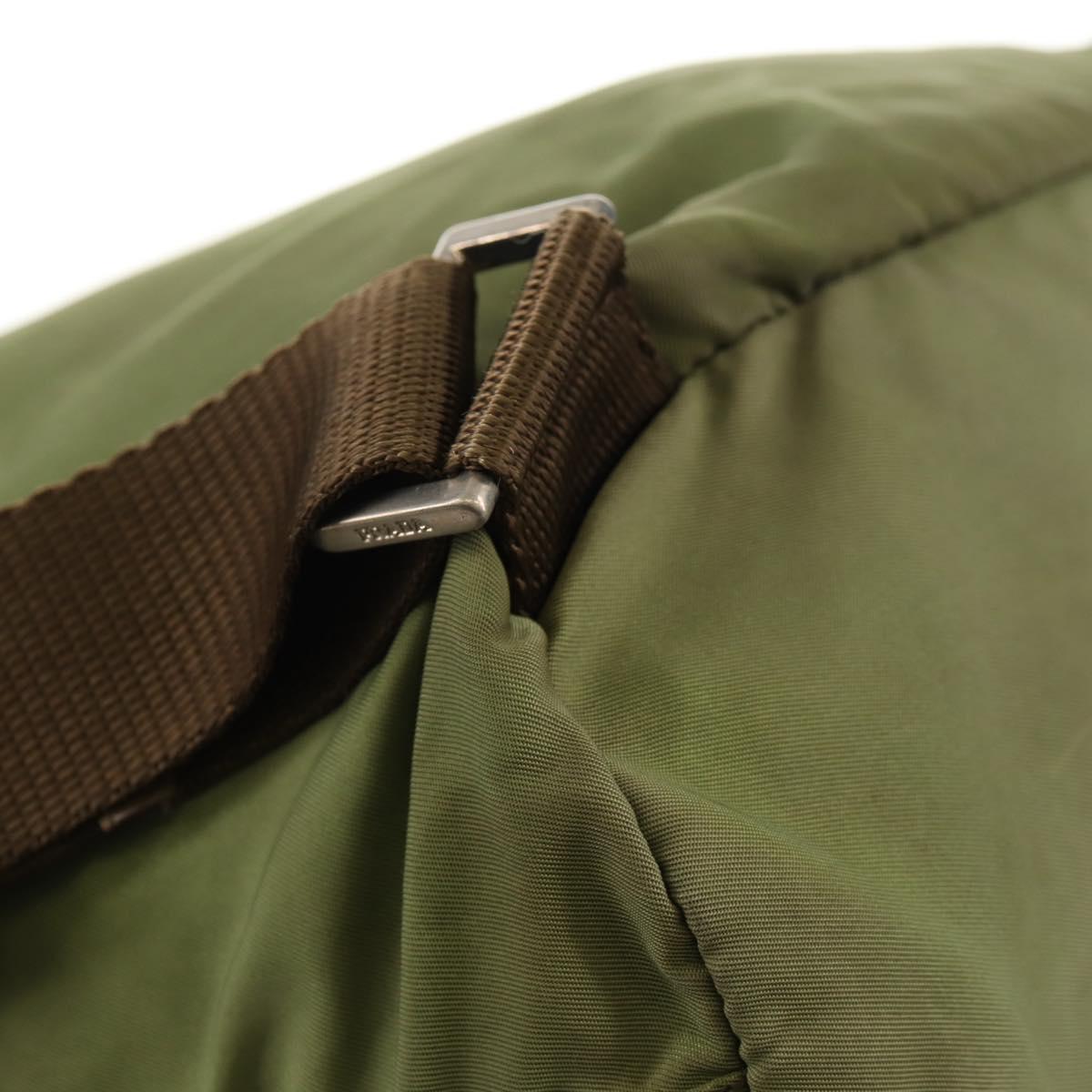 PRADA Backpack Nylon Khaki Silver Auth 148793