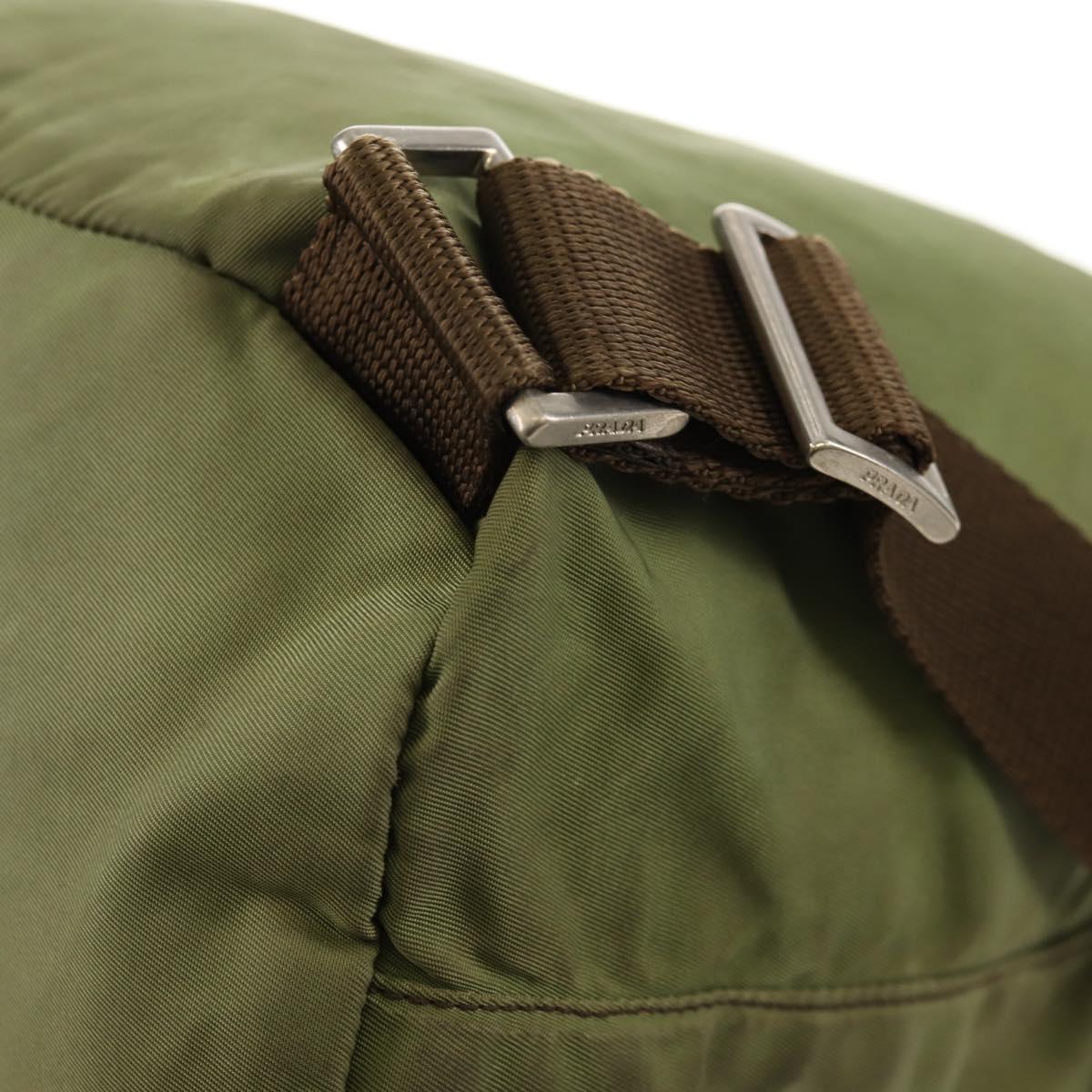 PRADA Backpack Nylon Khaki Silver Auth 148793